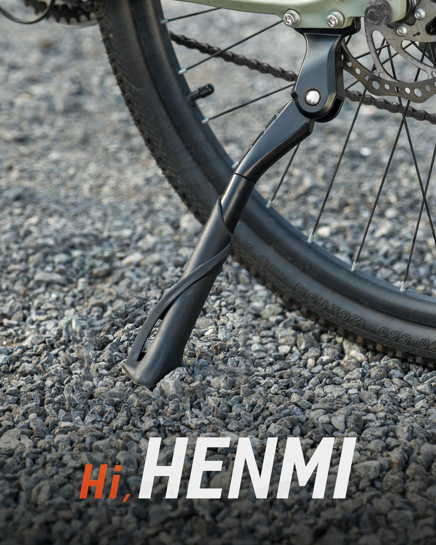 HENMI Bike Stand 18-24 Inch Kids Bike Stand with Holes, 40mm Hole Spacing M6 Screws, Stable Kids Side Stand for Mountain Bike, Road Bike