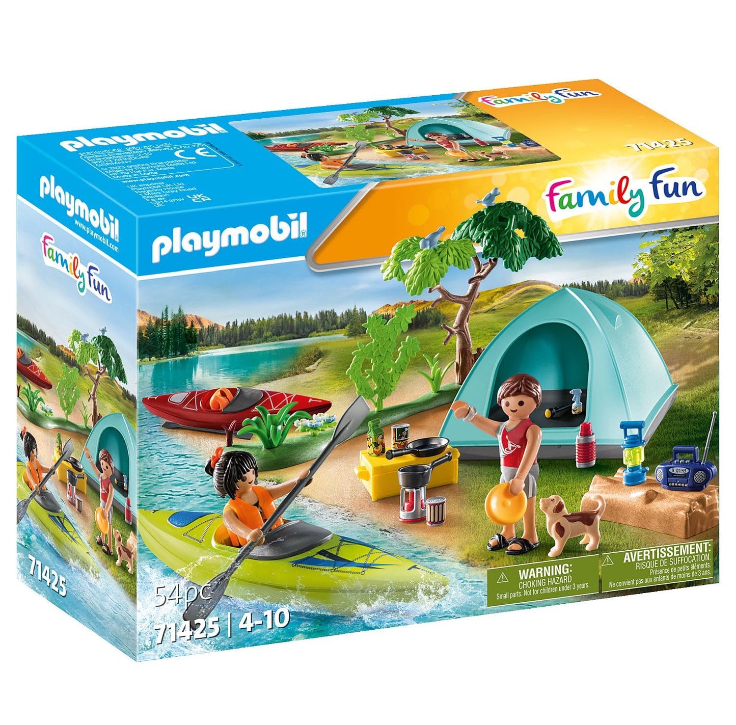 PLAYMOBIL Family Fun 71425 Camping, exciting nature adventure at the campsite & Family Fun 71426 Mountainbike Tour, fun bike excursion.
