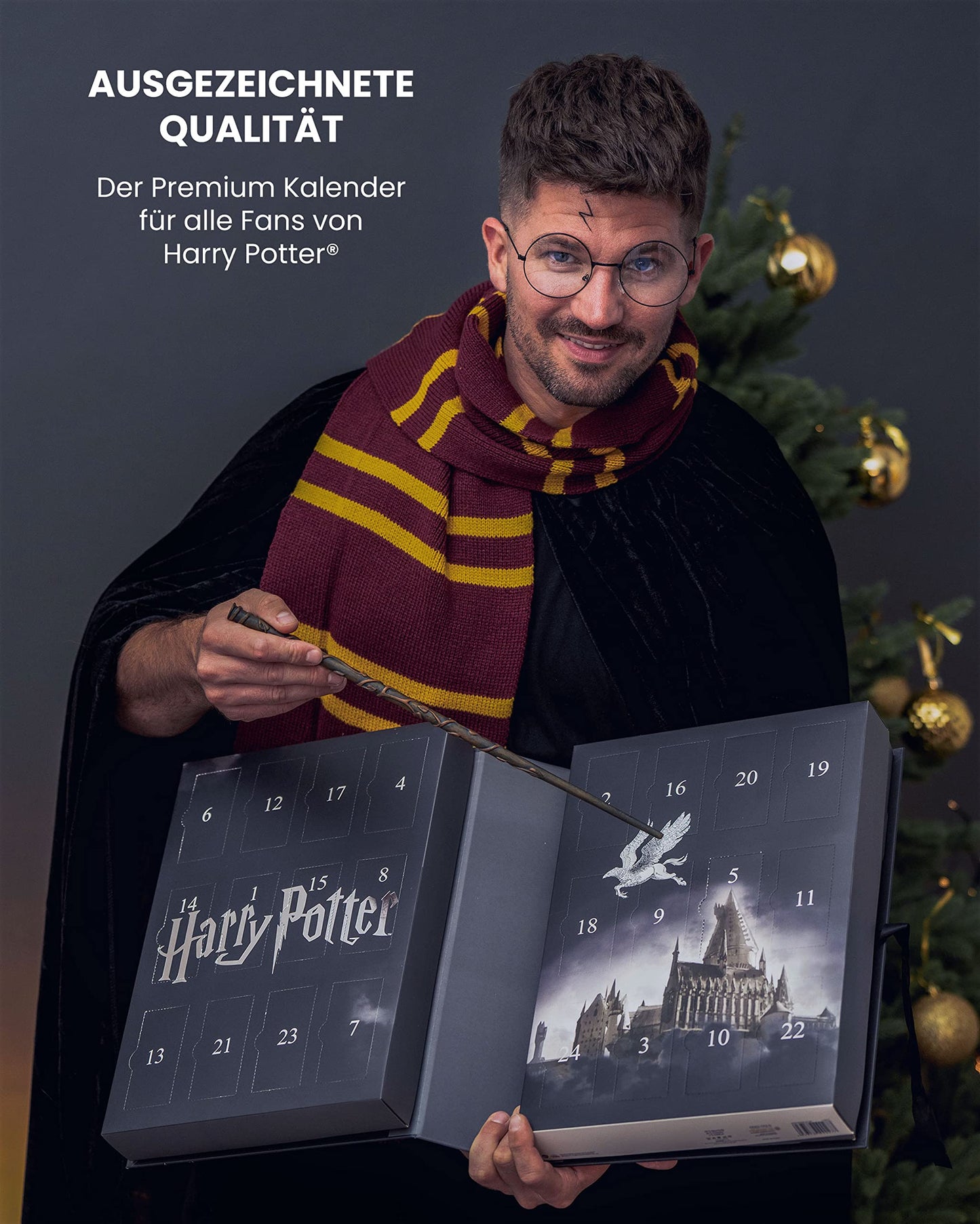 HARRY POTTER ® | Original Advent Calendar | 24 Pairs of Socks for Men | Christmas Calendar with Footies + Long Socks | Size 42-46 | OEKO-TEX ®