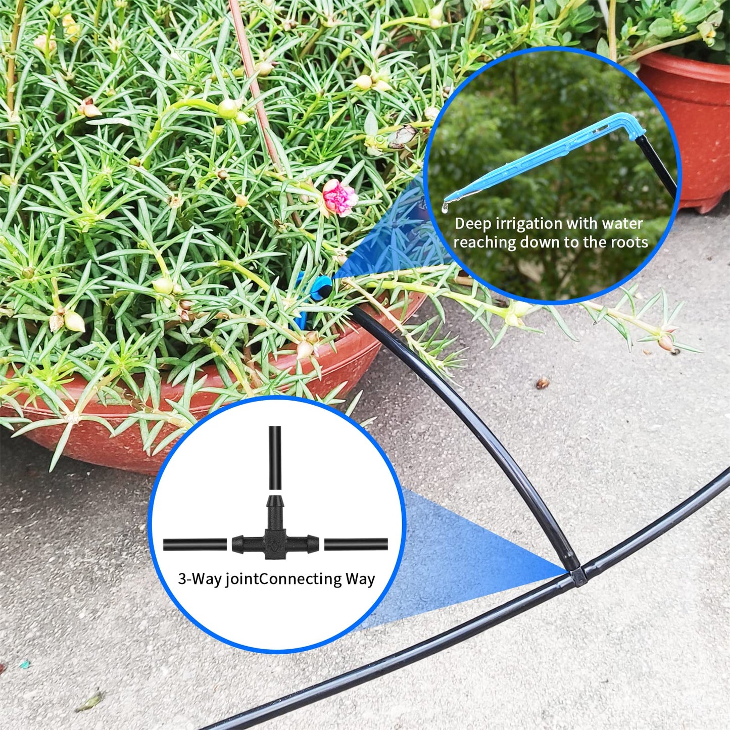 Solar automatic irrigation system set, Automatic garden irrigation system with 15 m hose for outdoor garden and balcony potted plants, vegetables.