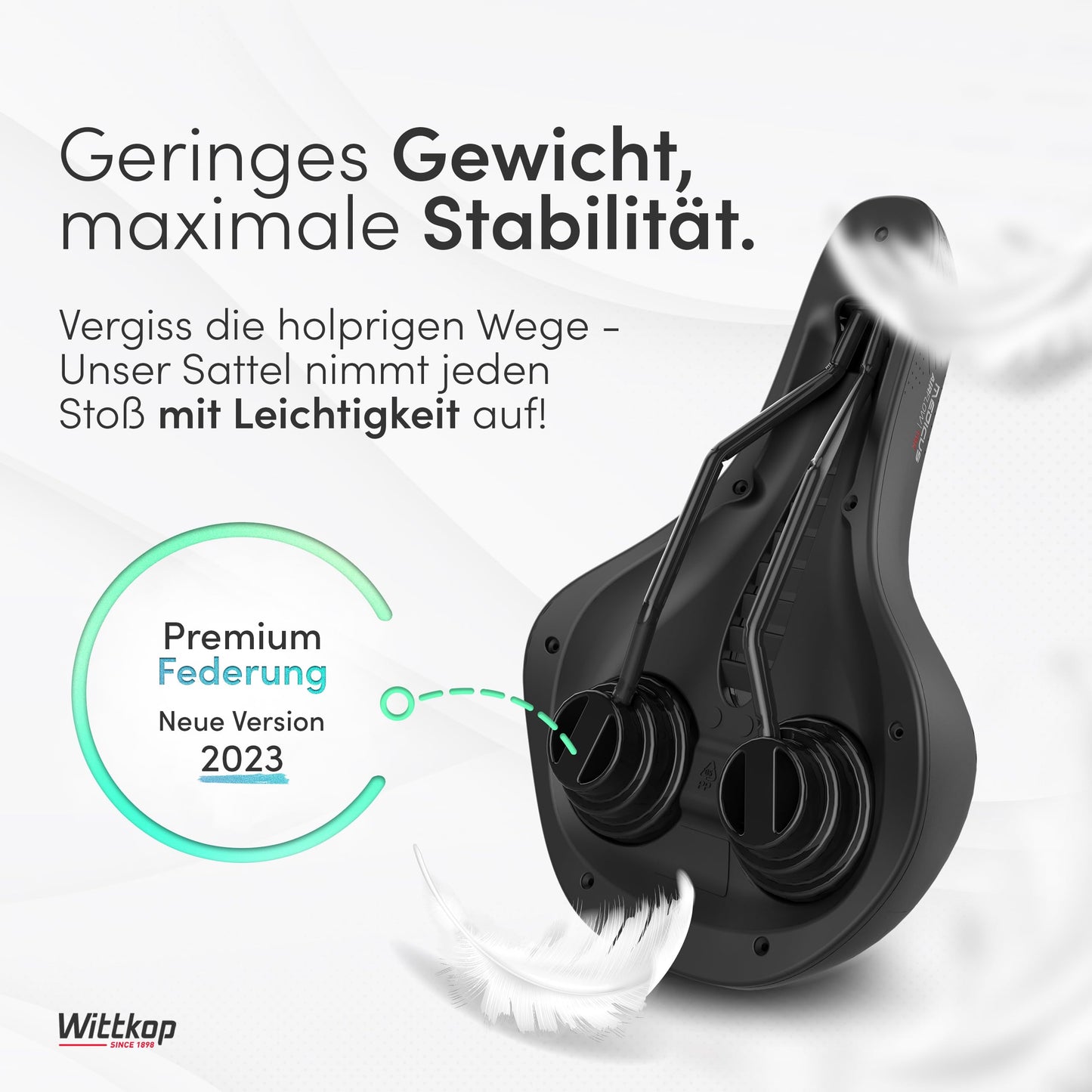 Büchel WITTKOP bicycle saddle with innovative 5-zone Medicus concept and orthopedic memory foam padding I comfortable bike saddle for women & men I MTB, trekking, city