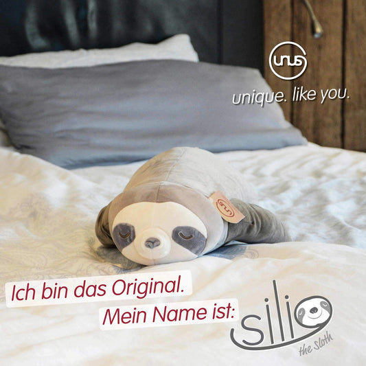 UNUS Sloth Plush Toy Pillow, 50 cm, Gray, Side Sleeper Pillow soft and fluffy, Nursing Pillow, Pregnancy Pillow