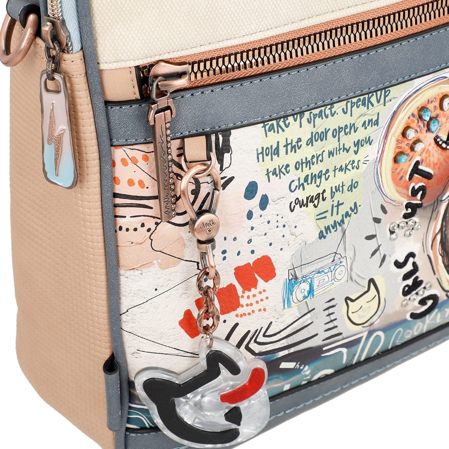 Anekke document bag collection Fun&Music made of faux leather with 2 handles and shoulder strap Dimensions 40 x 30 x 9 cm