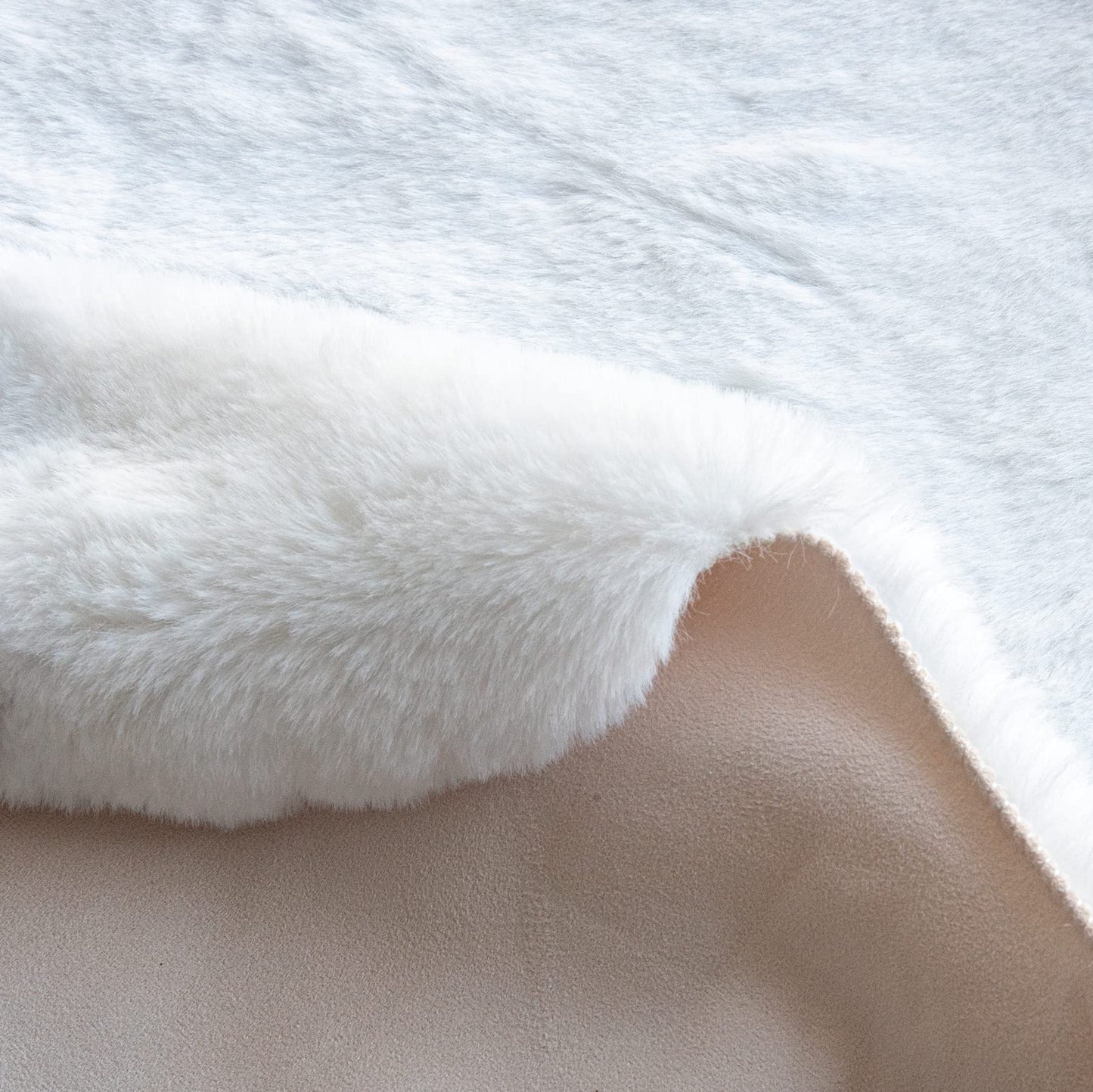 ORINOVA Carpet Living Room Washable White 150x215 cm Bedroom Fluffy Fur Rug Nursery Faux Fur Rug Soft Rectangular
