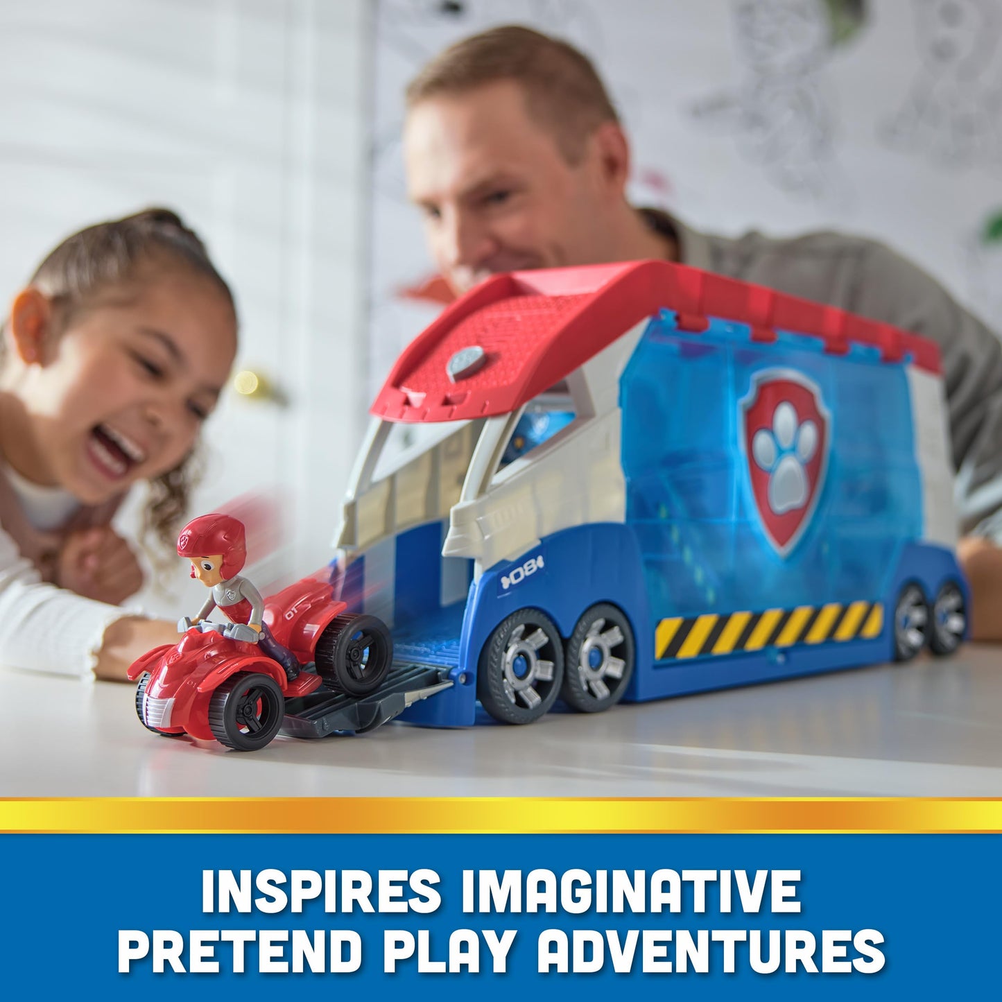 PAW Patrol - Launch'n Rescue PAW Patroller team vehicle with new features, including Ryder figure and 1 base vehicle, toy suitable for children aged 3 years and older.