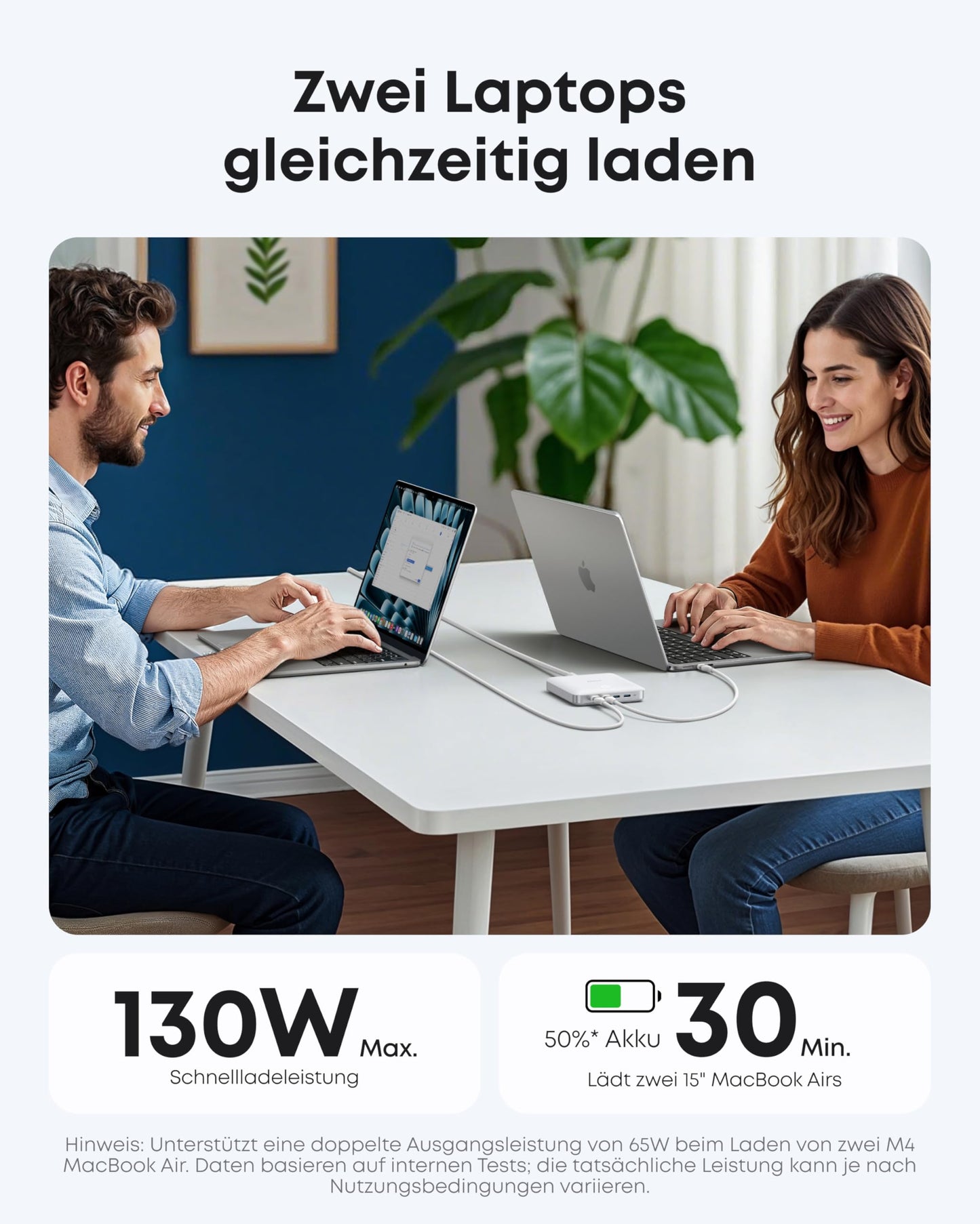 Anchor Nano Charger, 6-port charging station with 130W output, 4 USB-C and 2 USB-A ports, compact and stylish, for iPhone 17/16/15 series, iPad, MacBook, Pixel, Galaxy and more.