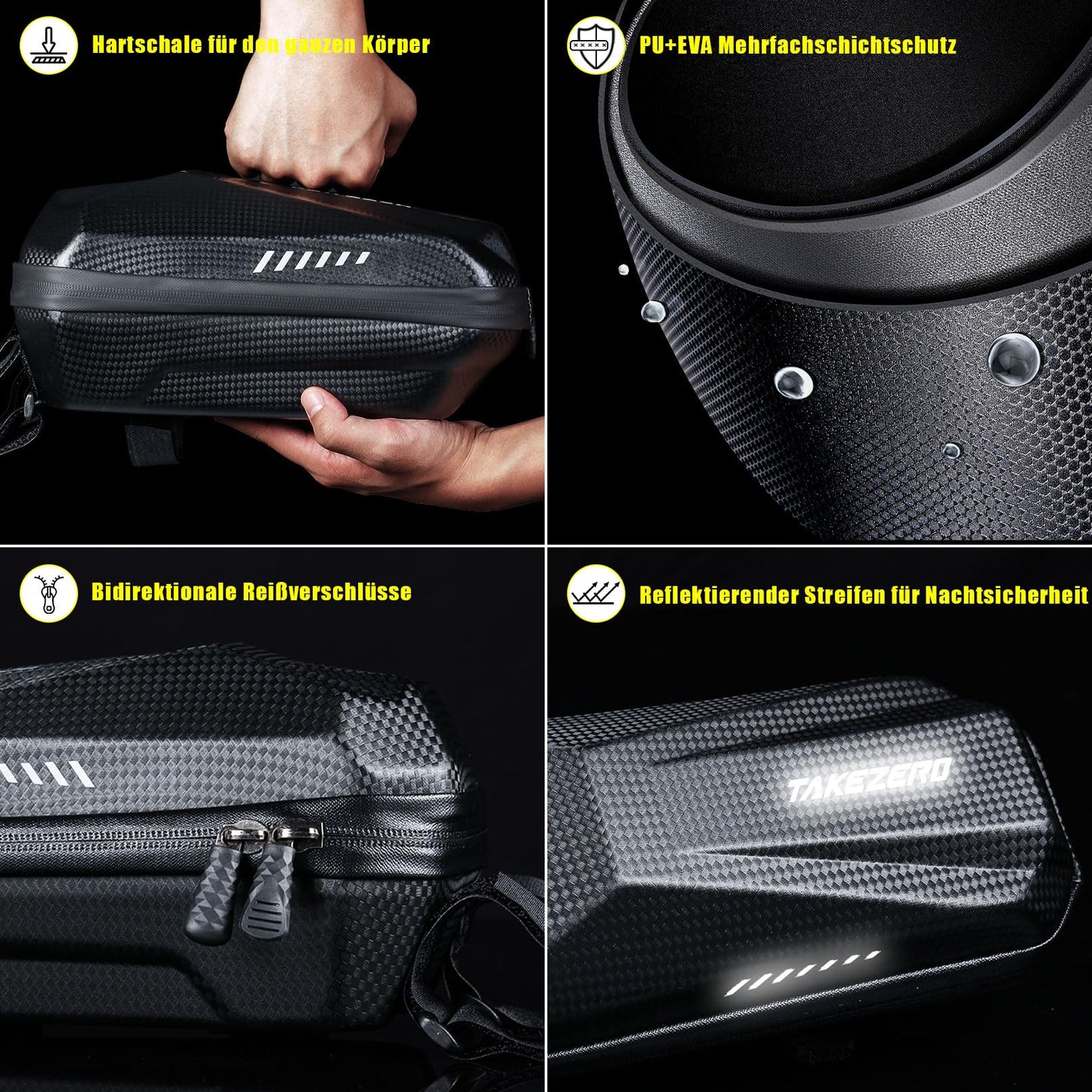 Fair and Scooter Bag for Scooter, 3L Large Capacity Scooter Bag, waterproof Front Tube Bag with Eva Hard Sell, Handlebar Bag Escooter for Xiaomi Mijia Sedway Ninebot