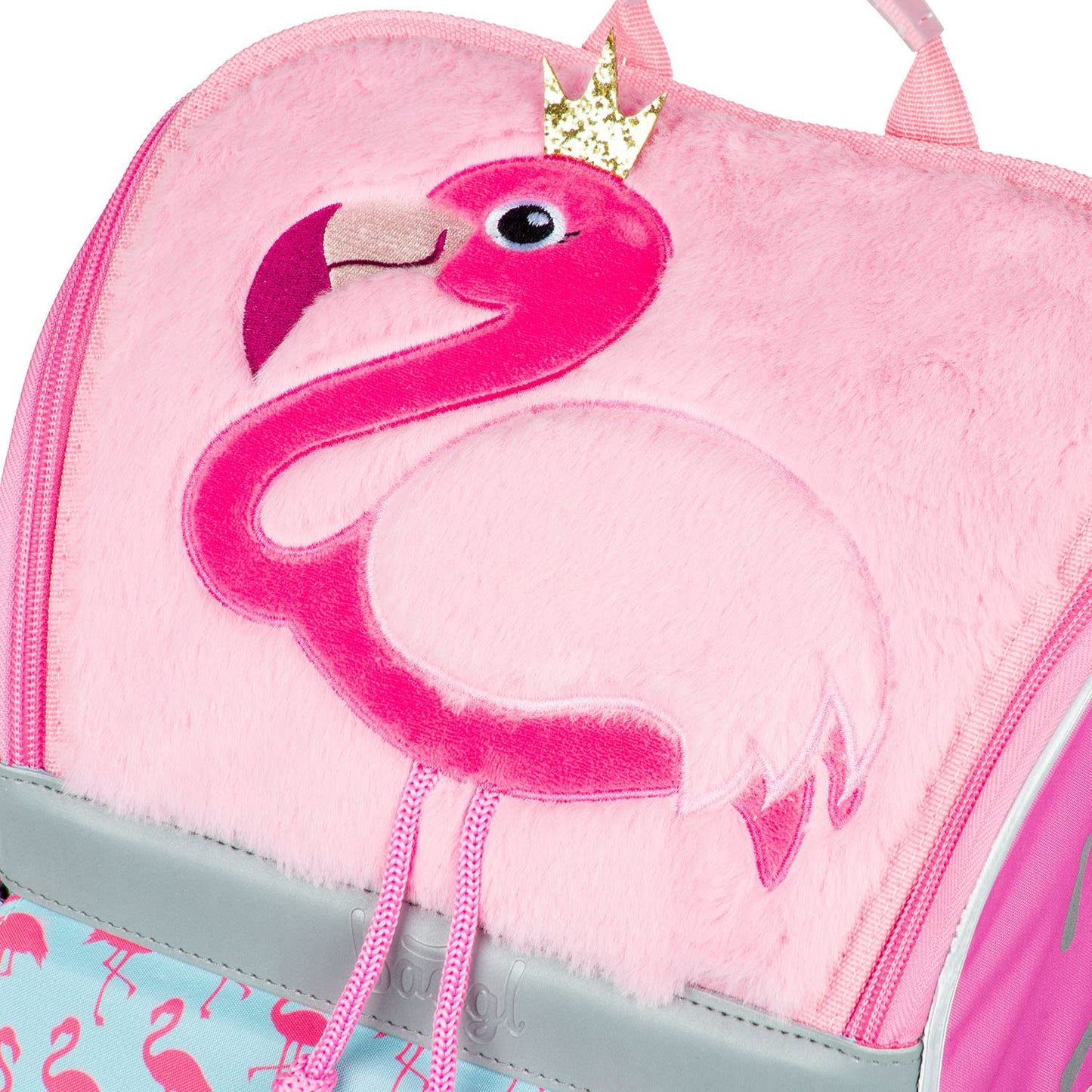 Baagl School Bag Set for Girls 5 Pieces - School Bag from 1st Grade - Elementary School Backpack with Chest Strap - Ergonomic School Backpack (Flamingo)
