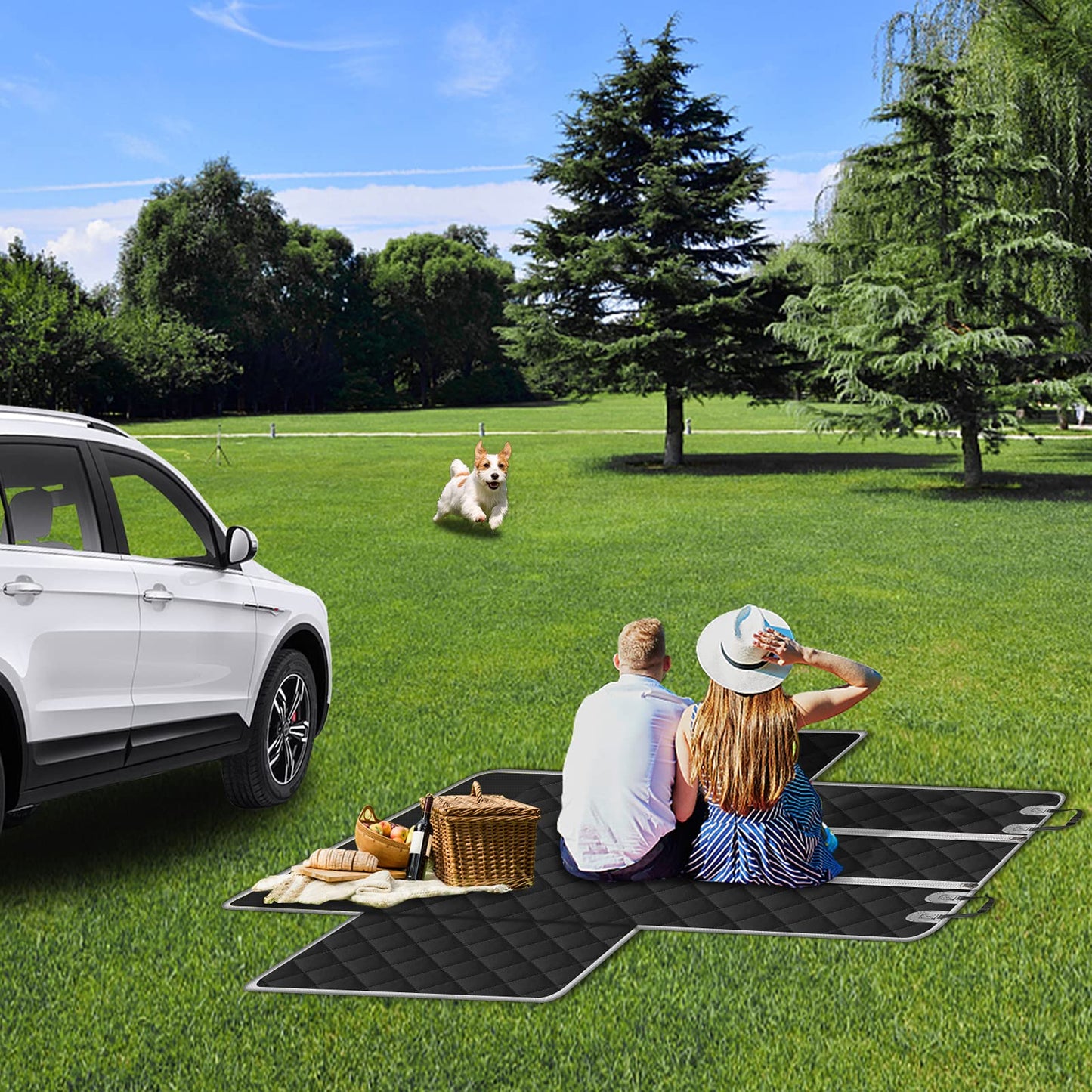 Alfheim dog car seat cover, waterproof and non-slip back seat cover, scratch-resistant and washable dog car seat cover protection universal for trucks, SUVs (black)