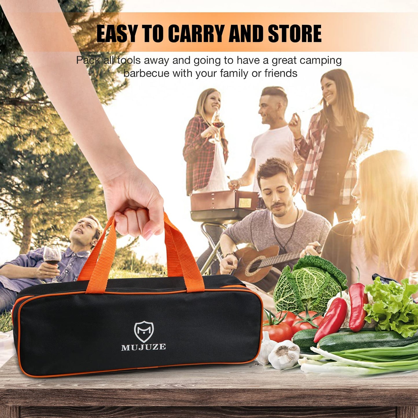 MUJUZE stainless steel grill spatula set, gift for men dad plancha spatula grill accessories in case, professional pancake turner grill spatula accessory for teppanyaki and camping.