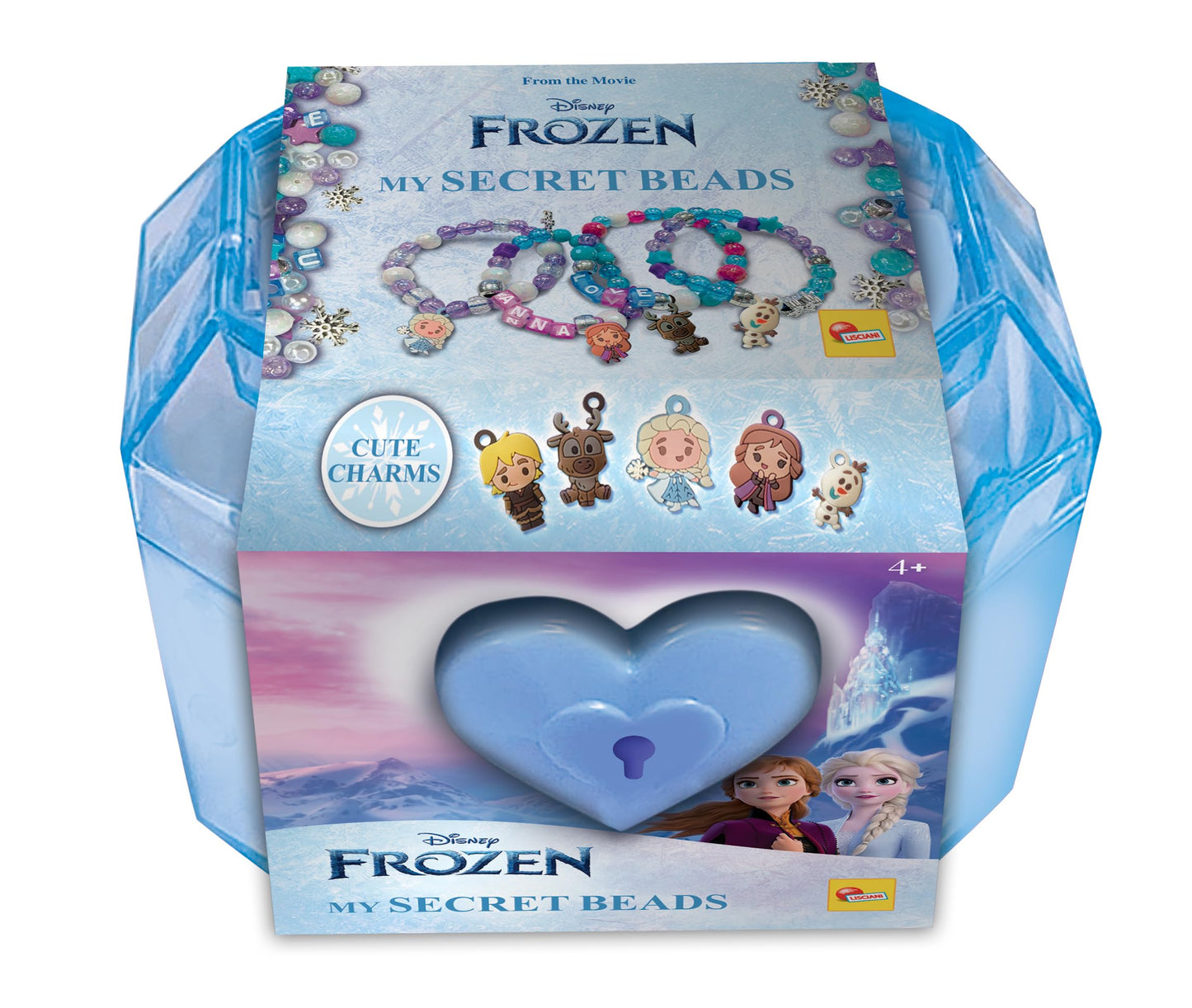 Lisciani - FROZEN: SECRET PEARL SET - Jewelry making kit for children aged 3 and up - Treasure chest with lock and key - Colorful beads and Frozen charms - Create bracelets and necklaces.