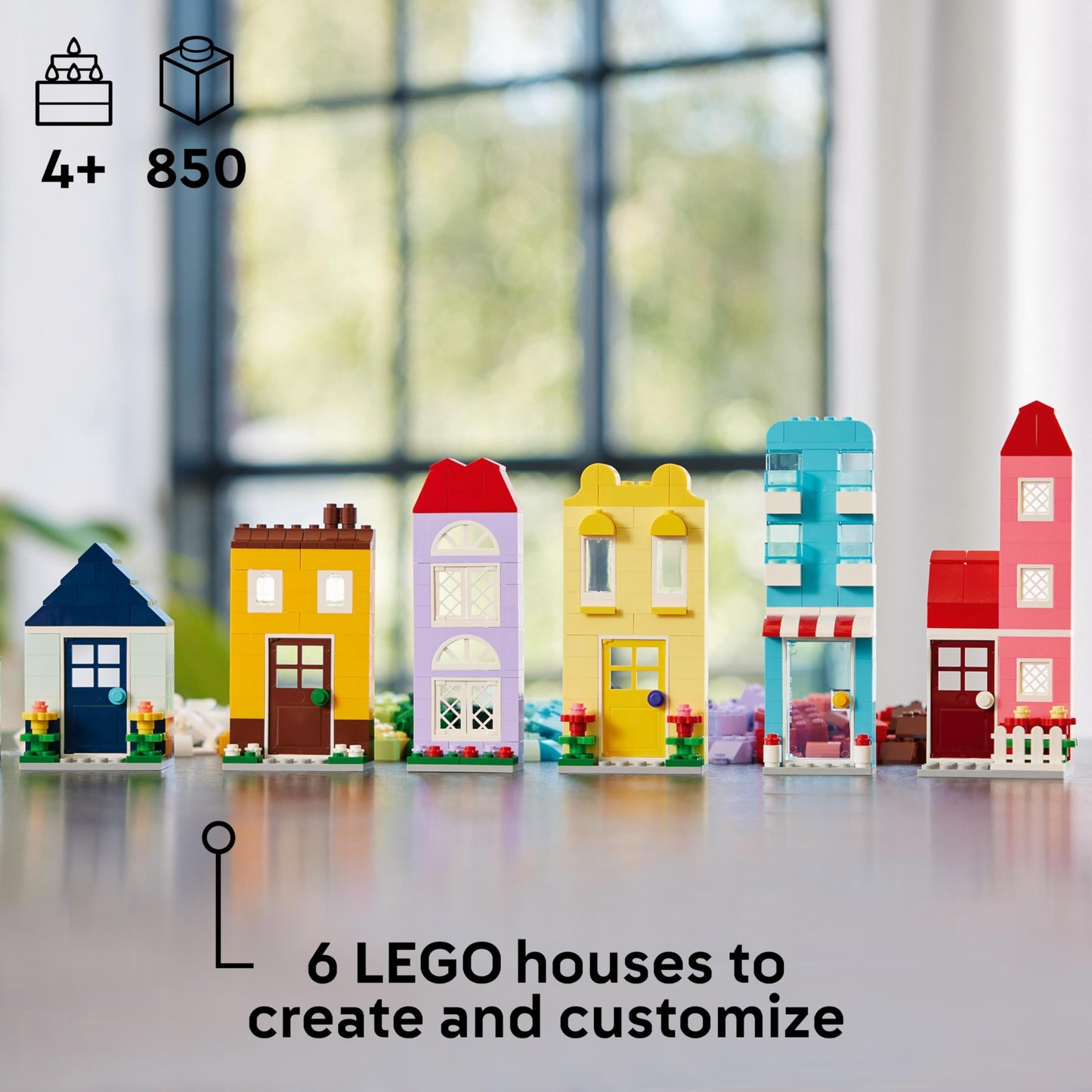 LEGO Classic Creative Vehicles, Building Blocks Set for Colorful Model Cars incl. Trucks & Classic Creative Houses, Building Blocks Set for Kids, Construction Toy
