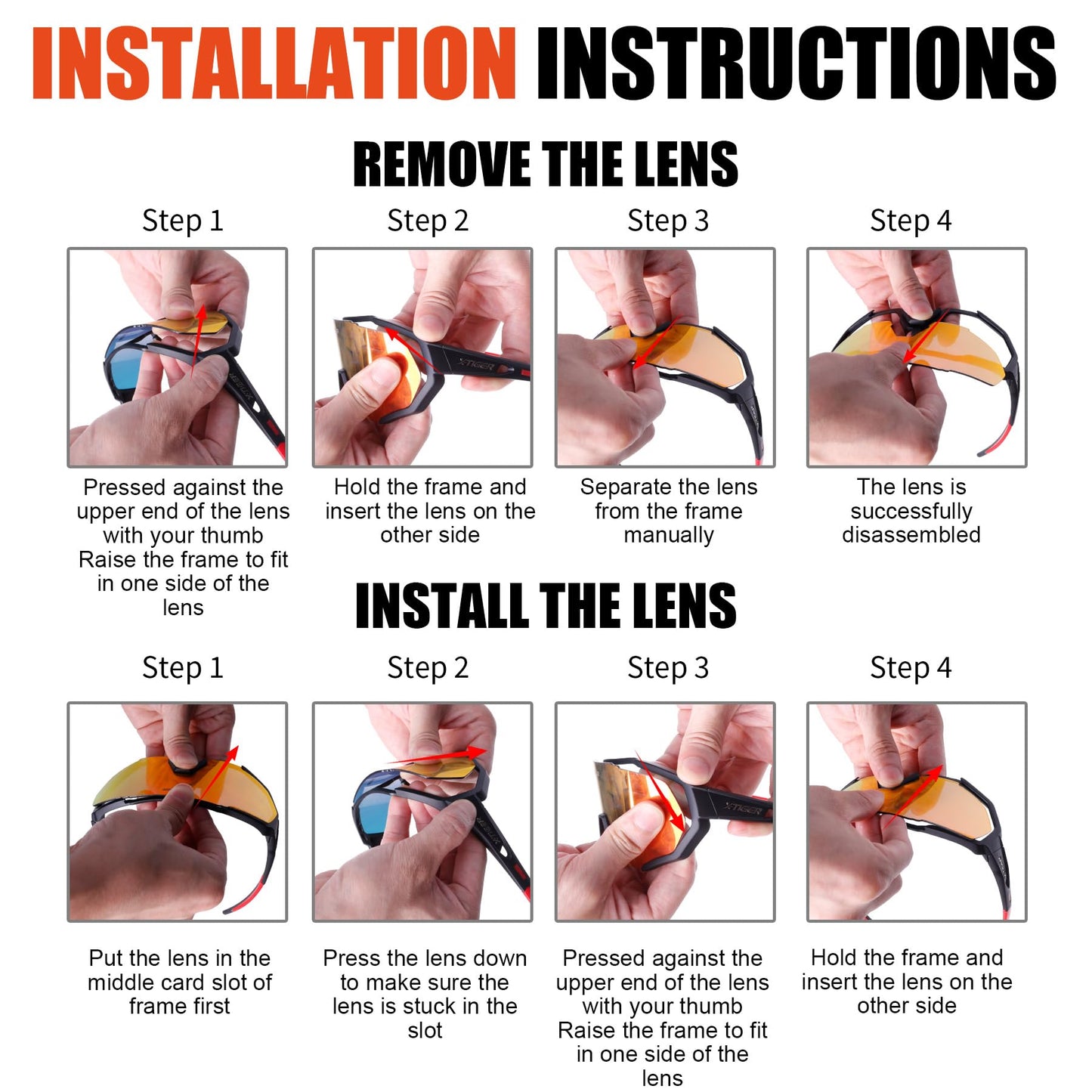 X-TIGER Cycling Glasses, Men Women Sports Sunglasses, UV400 with 5 Interchangeable Lenses, Durable TR90 Frame, with Adjustable Glasses Strap & Ear Hooks, Outdoor Sports/Cycling/Running/Driving/Fishing/Golf