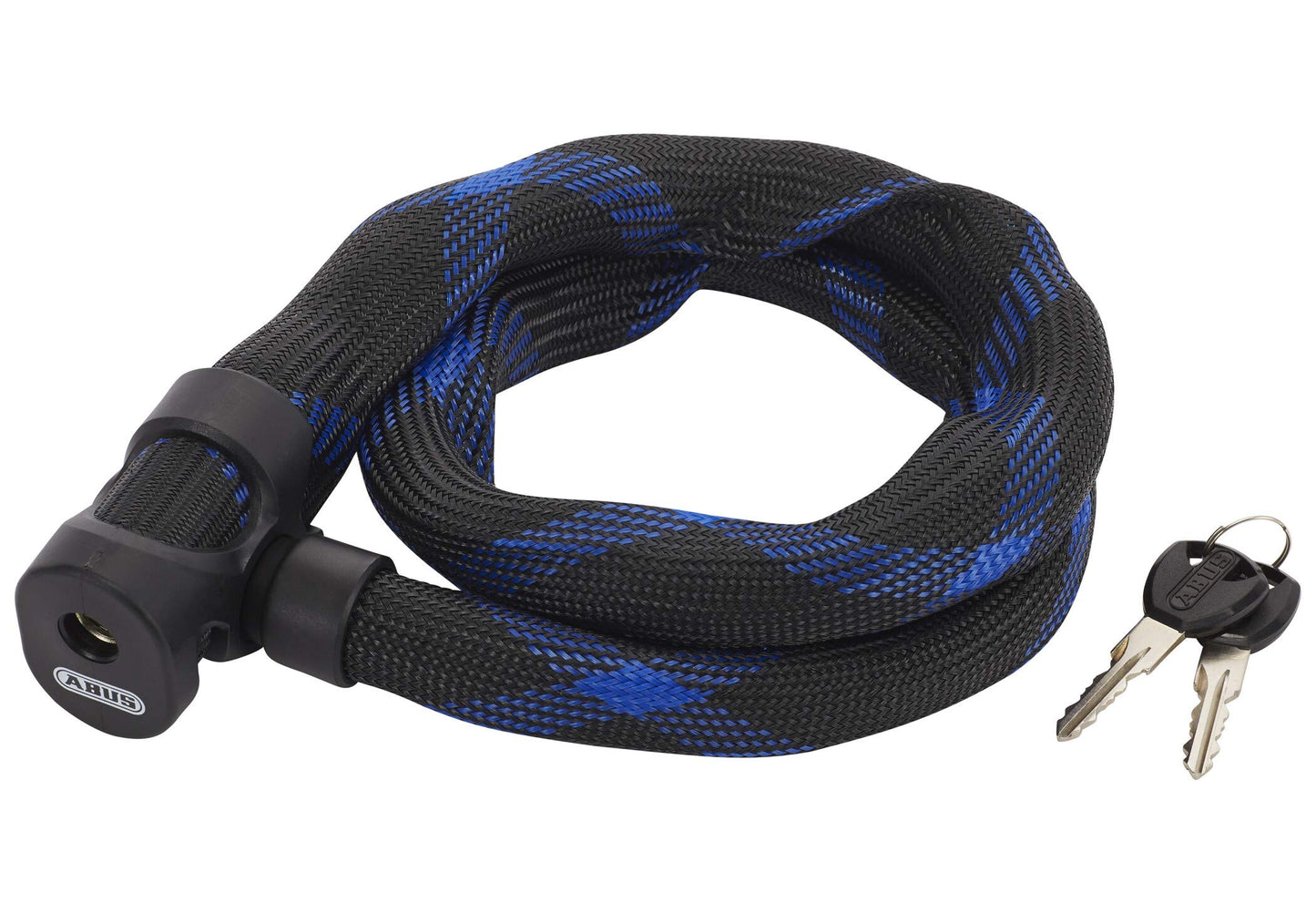 ABUS chain lock Steel-O-Chain 880/85 - Bike lock made of hardened steel - Security level 8 - 110 cm - 43307 - Black & armored cable lock Ivera Steel-O-Flex 7200/85, Black, 85 cm, 55137