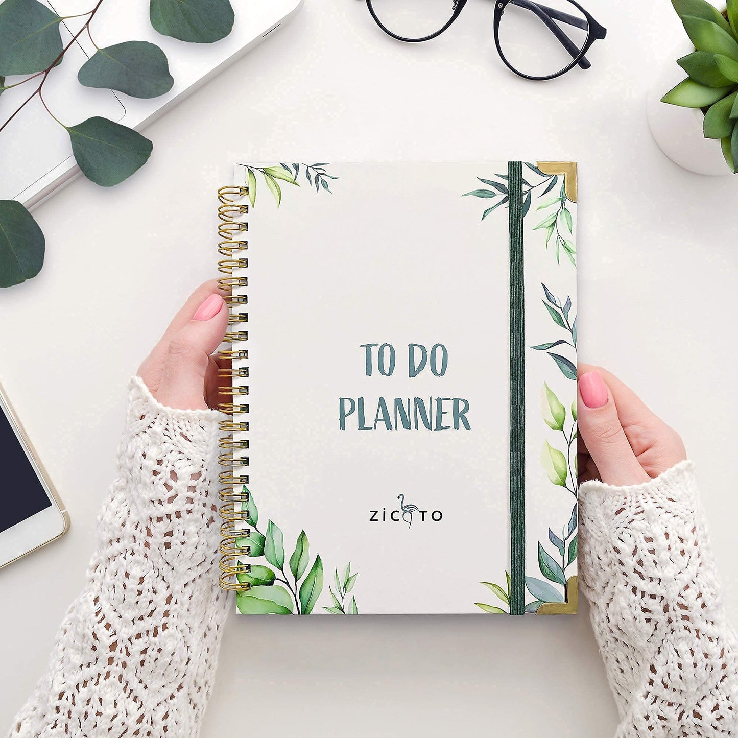 ZICOTO To-Do List Planner - Organize your daily tasks and increase productivity - the perfect checklist for office supplies for women - Size CA8742.