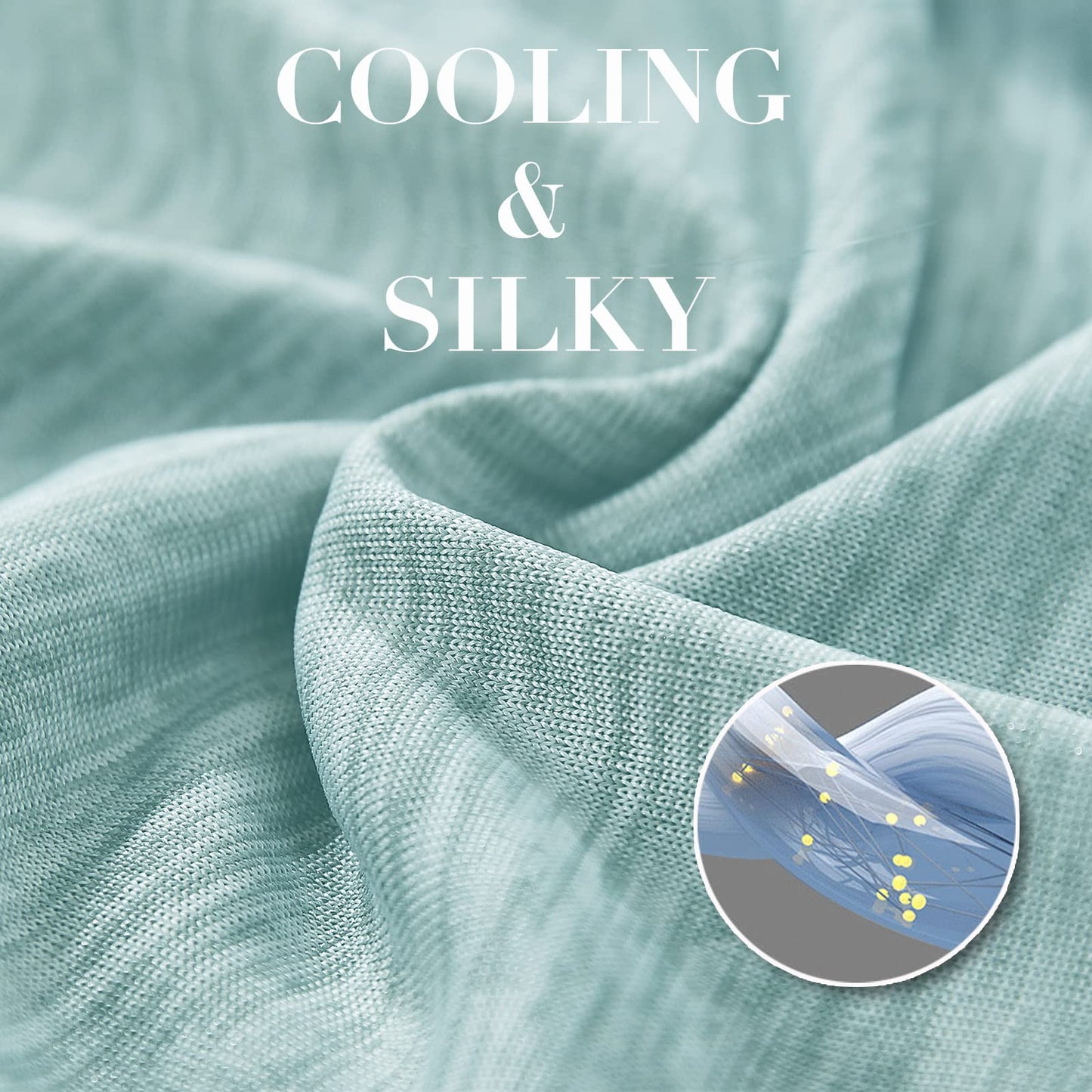 Luxear self-cooling blanket, Arc-Chill Q-Max 0.5 cooling blanket, 2 in 1 double-sided thin summer blanket cotton, cooling blanket for people bedspread baby blanket cuddly blanket, 130 x 170 cm-green