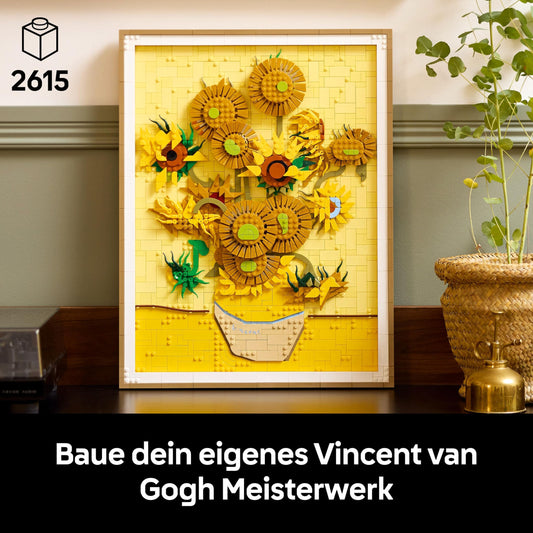 LEGO Art Vincent Van Gogh - Sunflowers - 3D flower painting with movable petals - Decor for living room or office - Building kit for adults - Creative gift idea for men & women 31215
