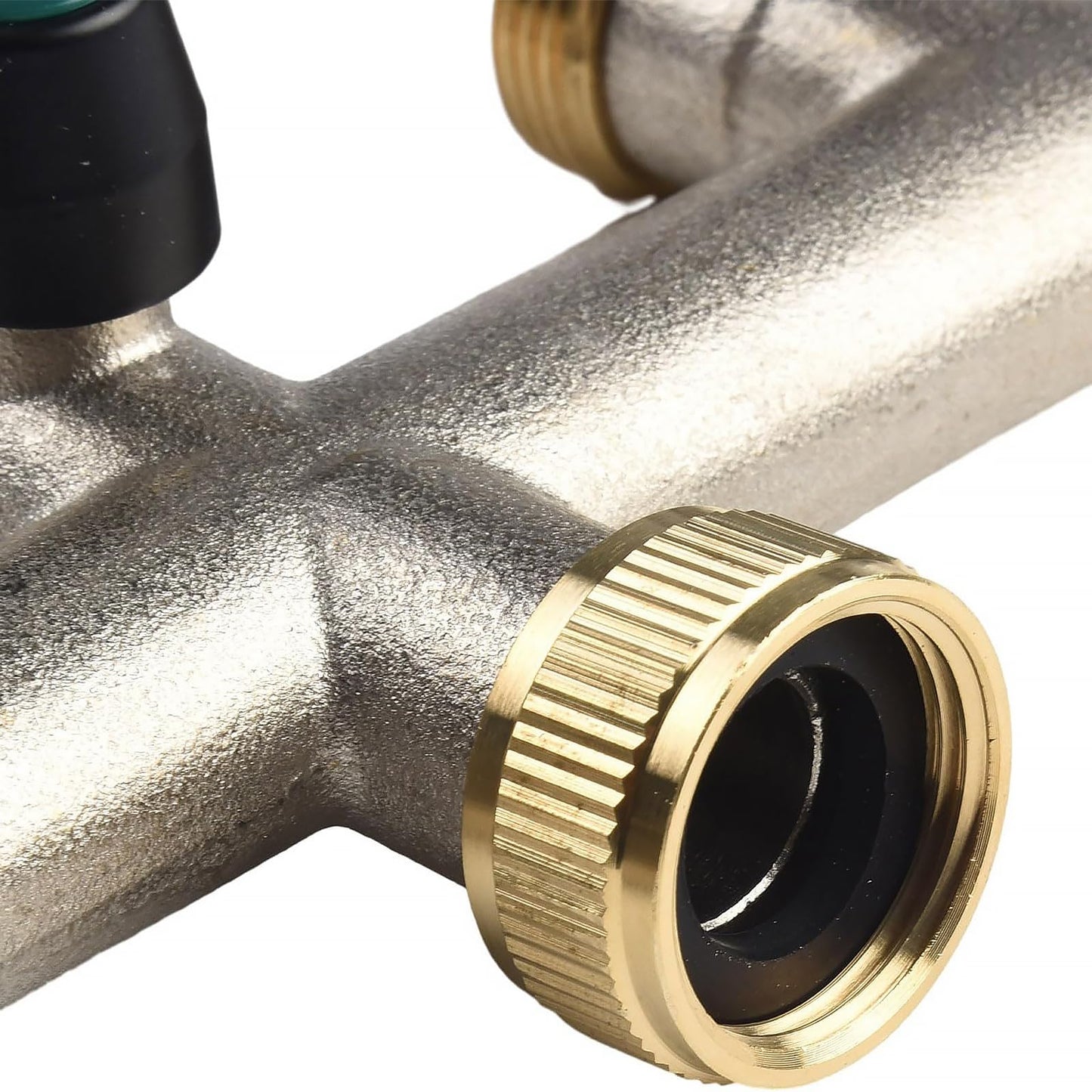 Brass water connection splitter 5-way splitter water 3/4 inch for 5 devices/garden hoses, hose splitter faucet splitter with ball valve for adjusting and shutting off water flow.
