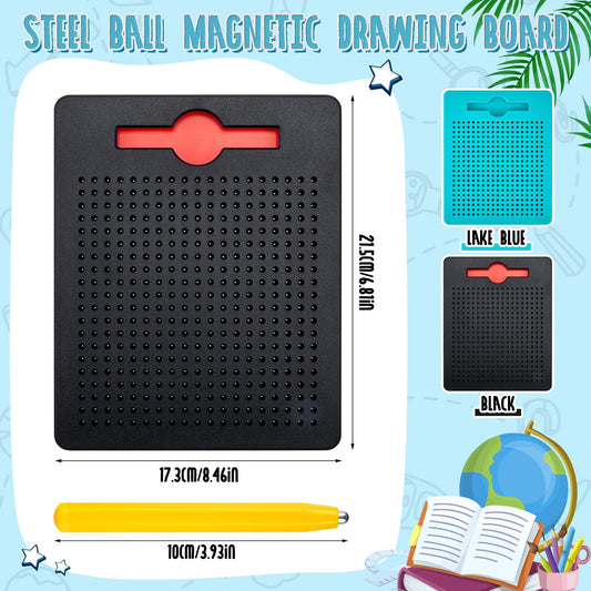 I bought 2 small magnetic drawing boards with pen, magnetic drawing board with steel ball, magnetic drawing tablet, whiteboard for educational gifts (black, lake blue).