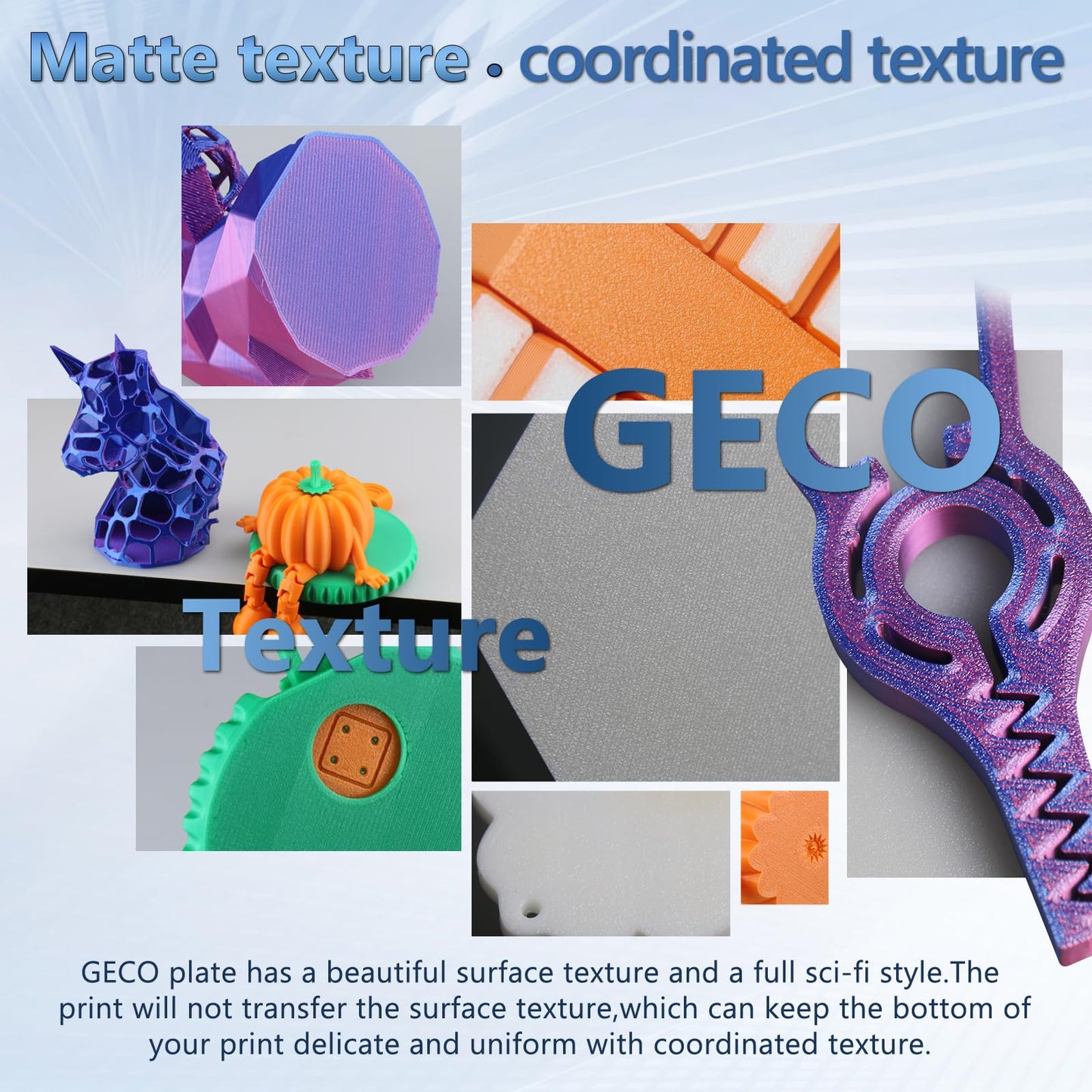 JUUPINE 235 x 235mm Print Bed Textured PEI PLA plate Platform GECO plate for Flashforge AD5M/AD5M Pro/AD5X/Elegoo Neptune 4 Pro/Ender 3 Pro Series 3D Printer HeatBed