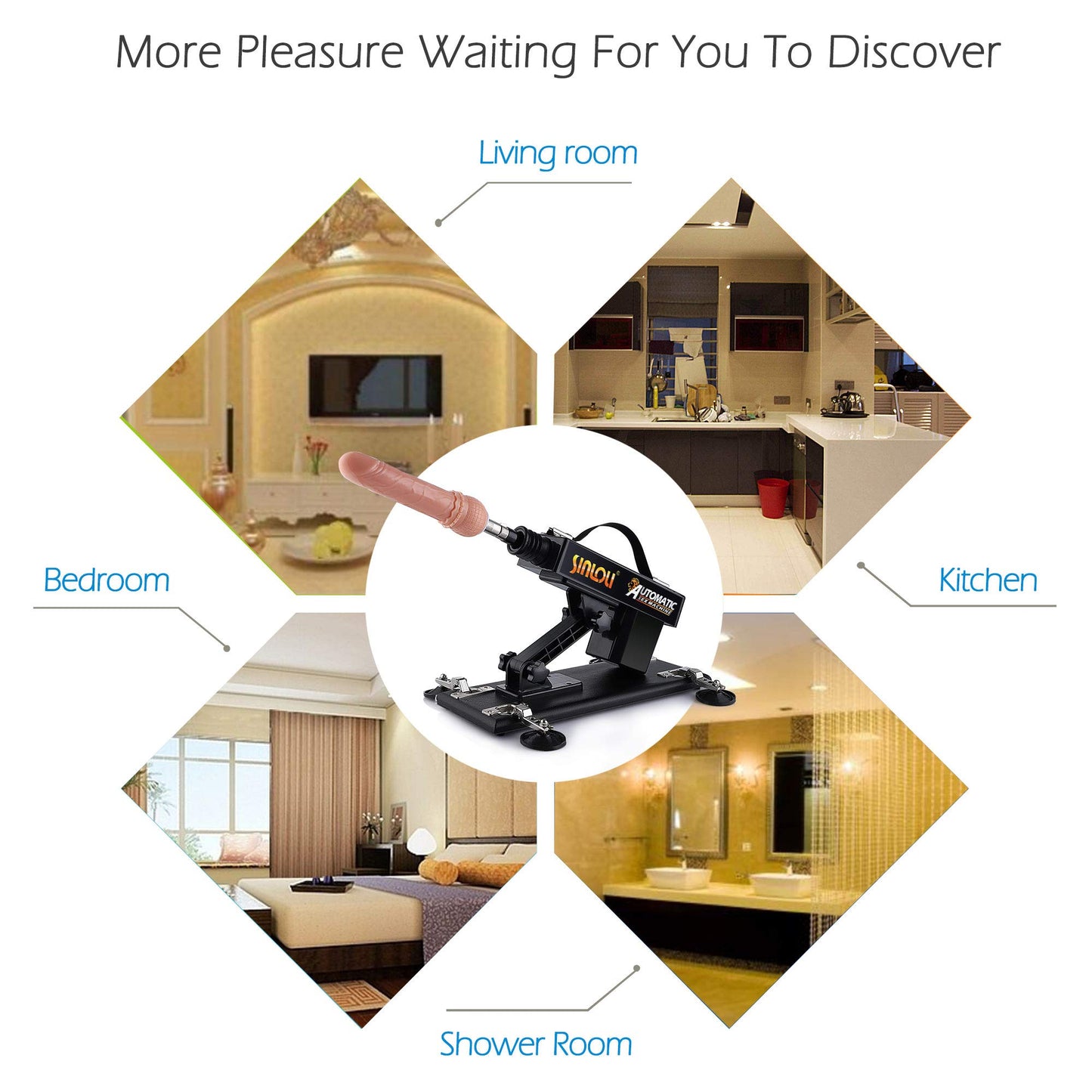 Sex machine, fuck machine with 8 accessories, diameter 8.9 cm Love machine adapter, adult sex toy for women vagina anal orgasm, 3XLR Huge penis for G-spot stimulation...