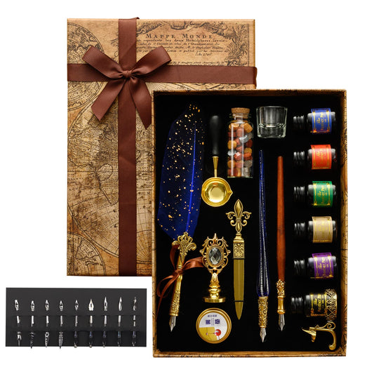AOMAYLL Fountain Pen, Quill Pen, Calligraphy Fountain Pen, antique, handmade, with ink, perfect for beginners and adults.