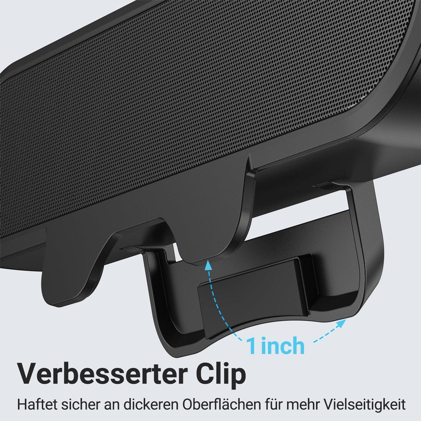 INGA USB speakers for computer monitor and laptop, clip-on desktop soundbar, USB/C-PC speakers, suitable for desktop, laptop, and Mac (Black).