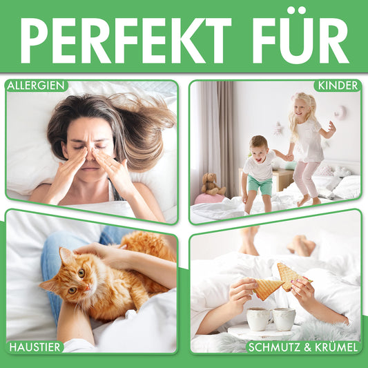 Welldora ǀ Set of 2 dust mite pillow covers 80x80 grey ǀ Allergy-tested specialist pillowcase ǀ Premium encasing with zipper ǀ Allergy bedding 80x80 cm