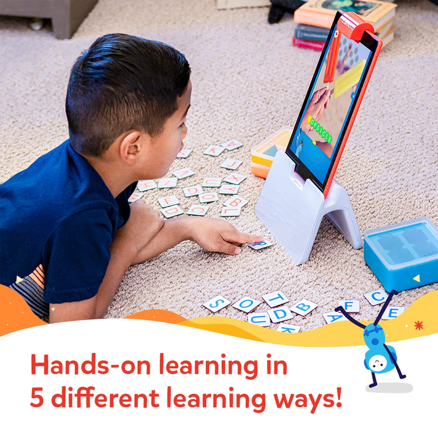 Osmo - Genius Starter Kit for Fire Tablet - 5 interactive learning games - Ages 6-10 - Math, spelling, art, creativity, and physics