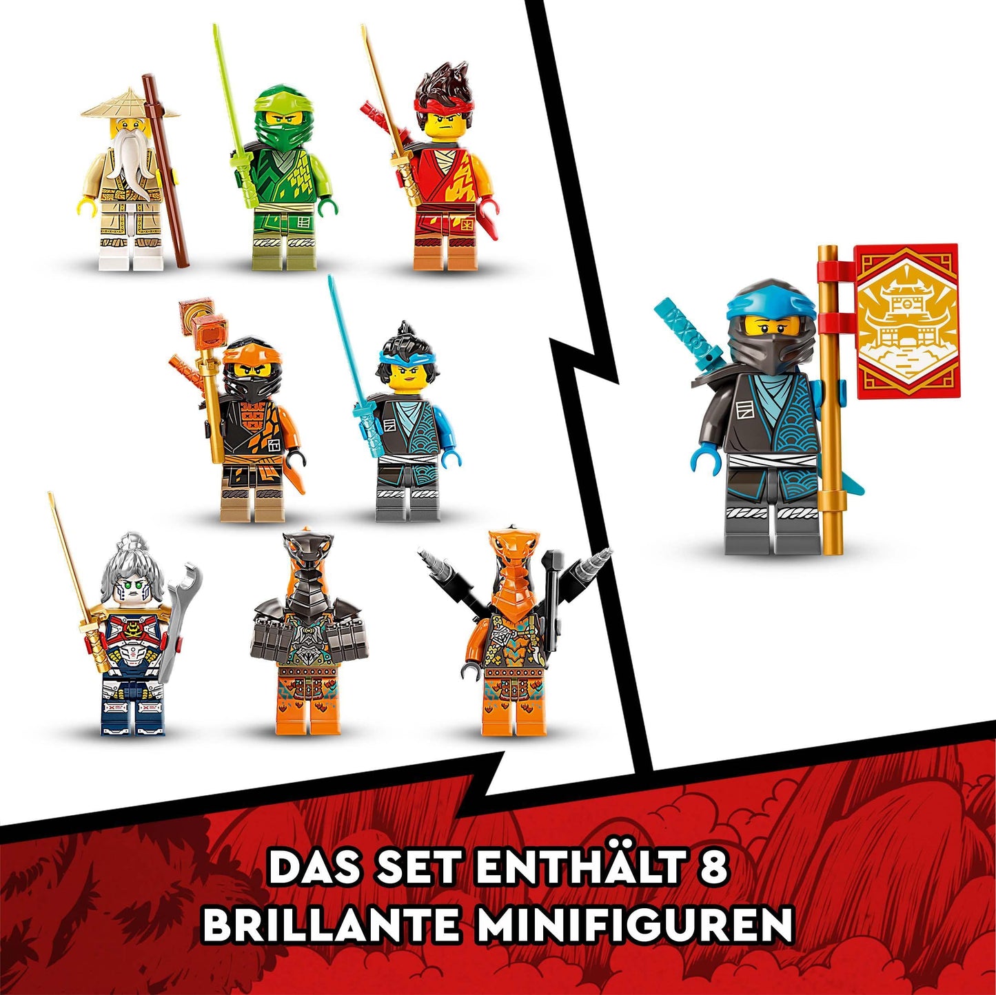 LEGO 71767 NINJAGO Ninja Dojo Temple from Masters of Spinjitzu, building set with 5 rooms, includes 8 minifigures like Lloyd, Kai, and snake action figures, ninja toy for kids 8+.