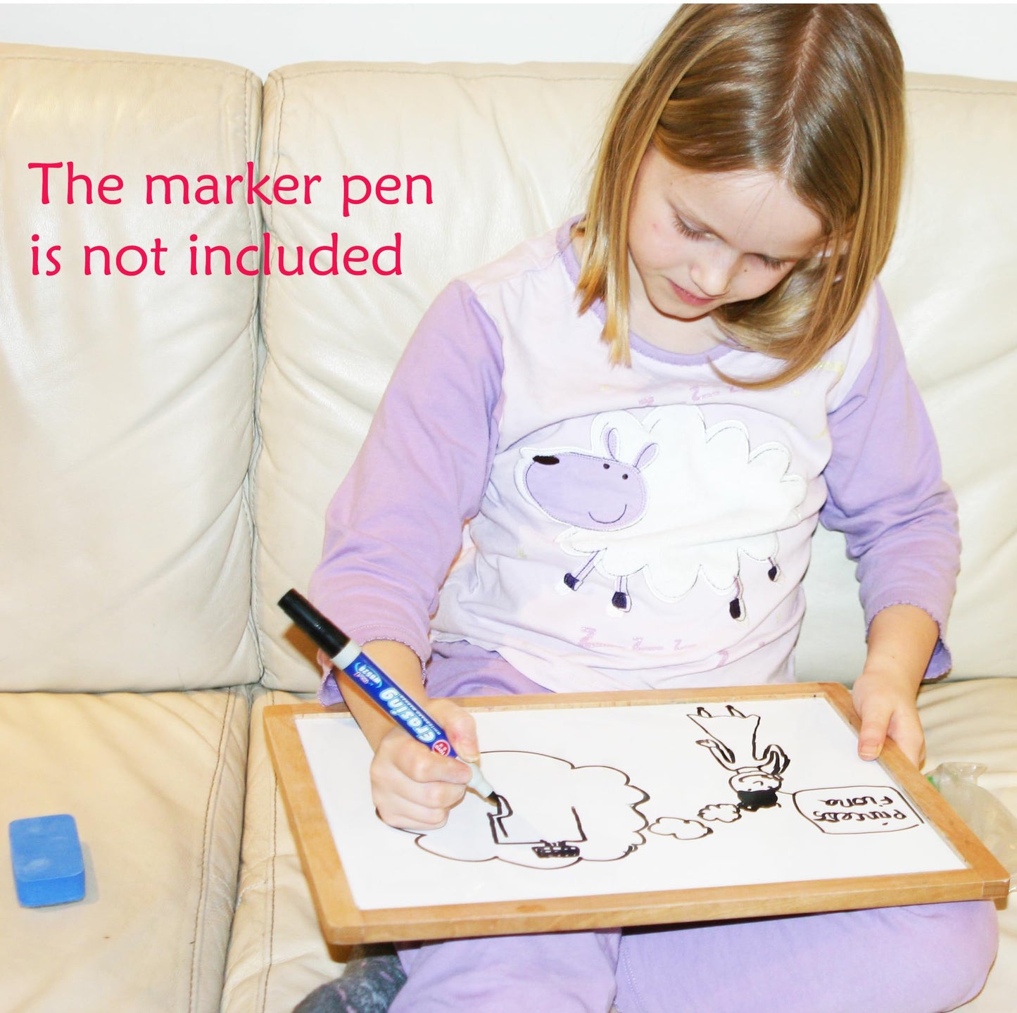 Wooden easel chalkboard magnetic board for children - with magnetic shapes letters numbers pen and paper roll - storage bag included - foldable and easy to store.