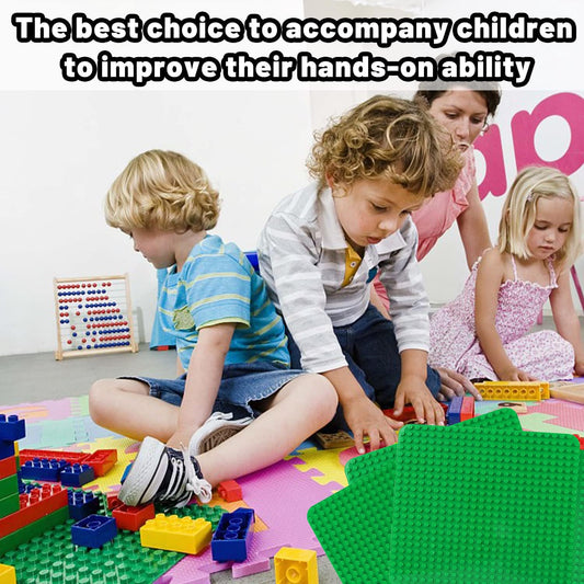 Large building plate compatible with all leading brands. Classic baseplate for large building sets. 38*38cm plate set for creative preschool toys. 2PCS Gray.