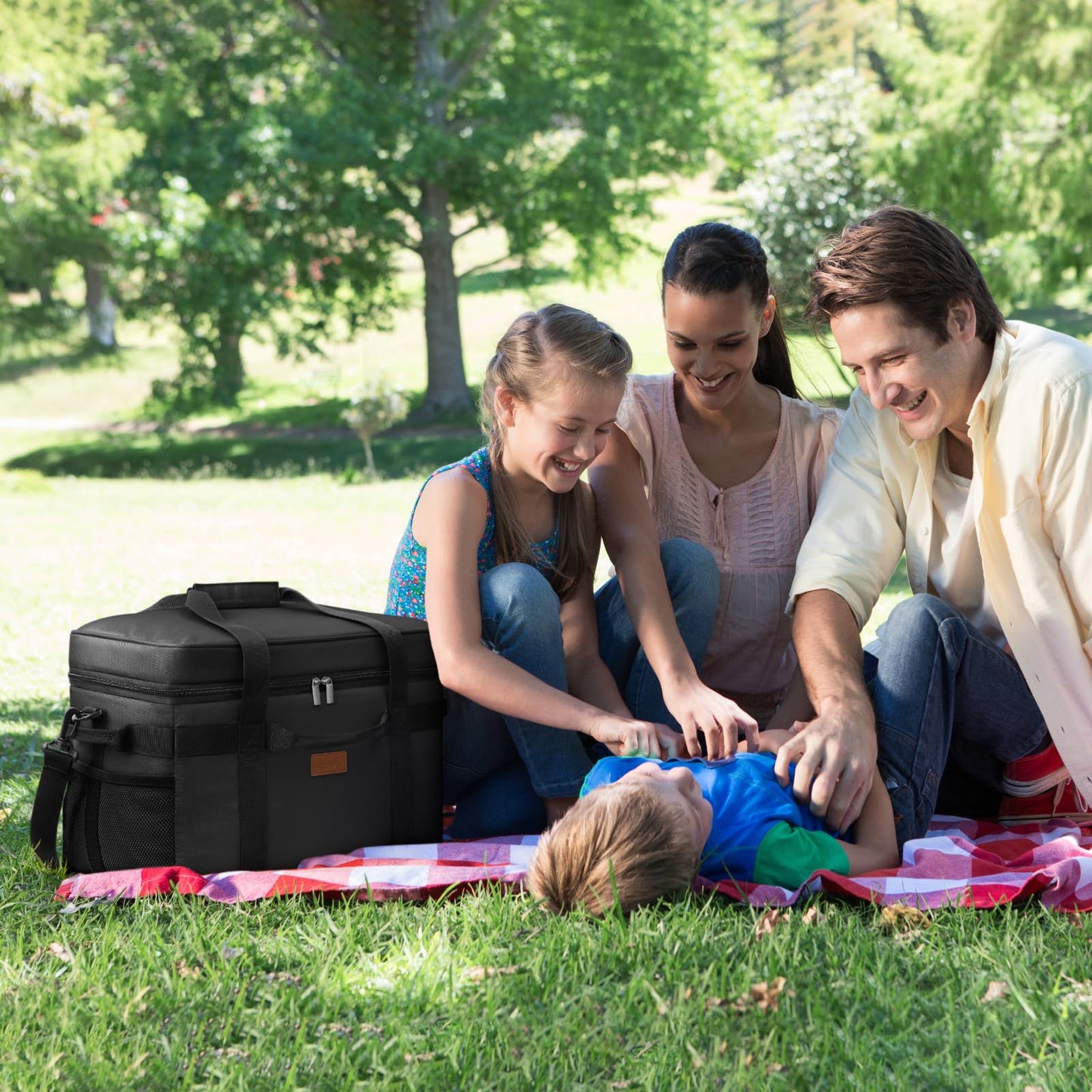 Lifewit Cooler Bag 30L, Foldable Picnic Bag for Food & Drinks, Portable Ice Box for Men, Women, Insulated Thermal Bag for Work, Camping, and Everyday Use, Black.