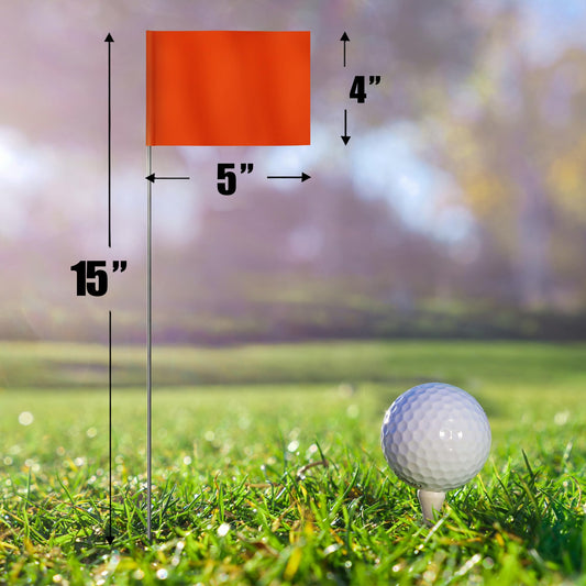Anley Stake Flags - 4" X 5" Vinyl marking flags with 15" steel stake - landscaping, underground utilities, sewer, and surveying (100 count, orange)