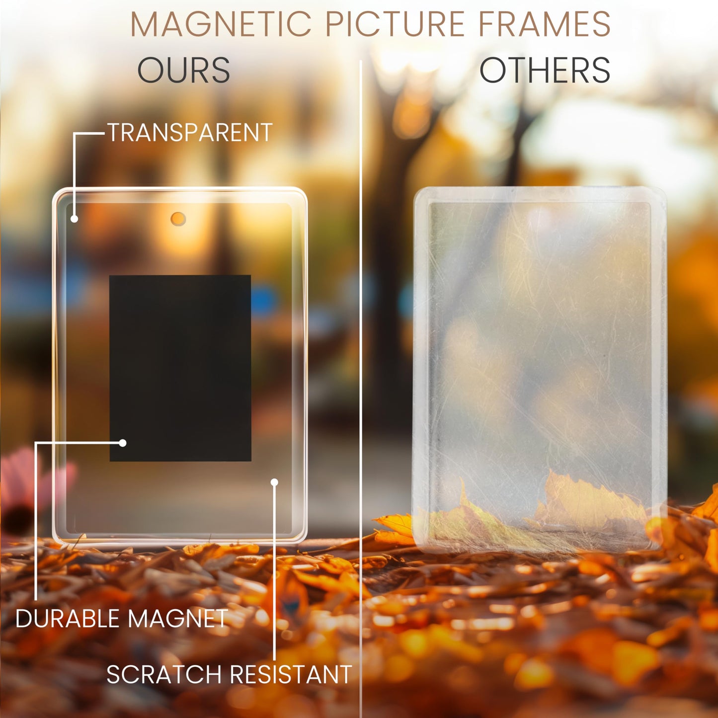 Kurtzy 50 Pack Mini Polaroid Picture Frames Magnetic - 50x Small Photo Magnets - Magnet Picture Frames For 7 x 4.5 cm Photos - Fridge Magnets for Small Pictures - Photo Gifts