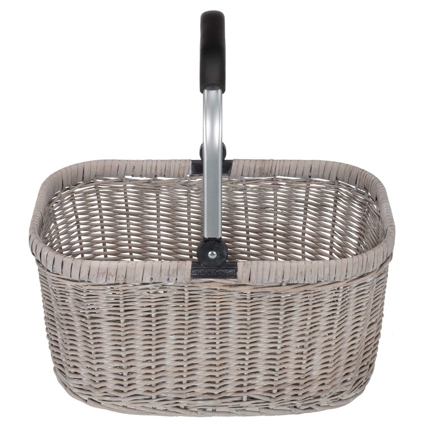 Anndora shopping basket wicker basket with aluminum frame 22 L beige - foldable aluminum handle