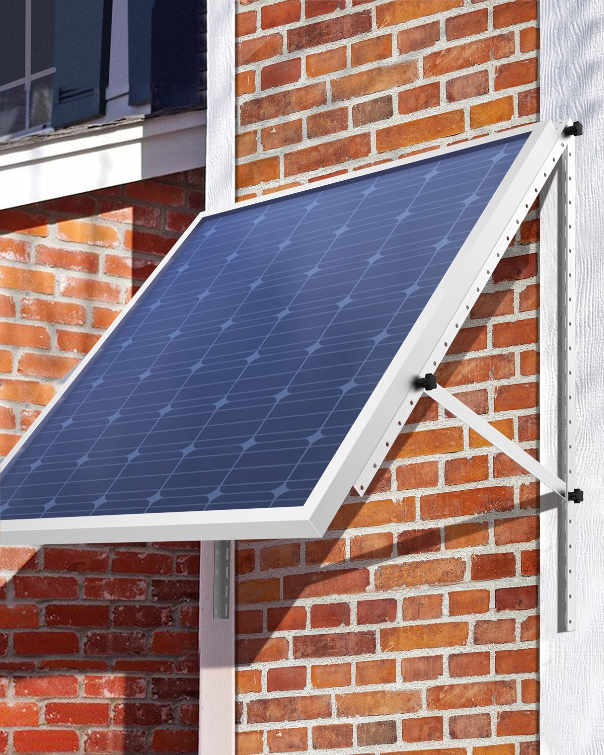 4pcs Solar Panel Mounting Bracket 104cm Stouchi 41'' Balcony Solar Power PV Mounts Adjustable Angle Aluminum Alloy 100W-600W Solar Holder for Flat Roof Balcony RV Yacht Mounting Stand