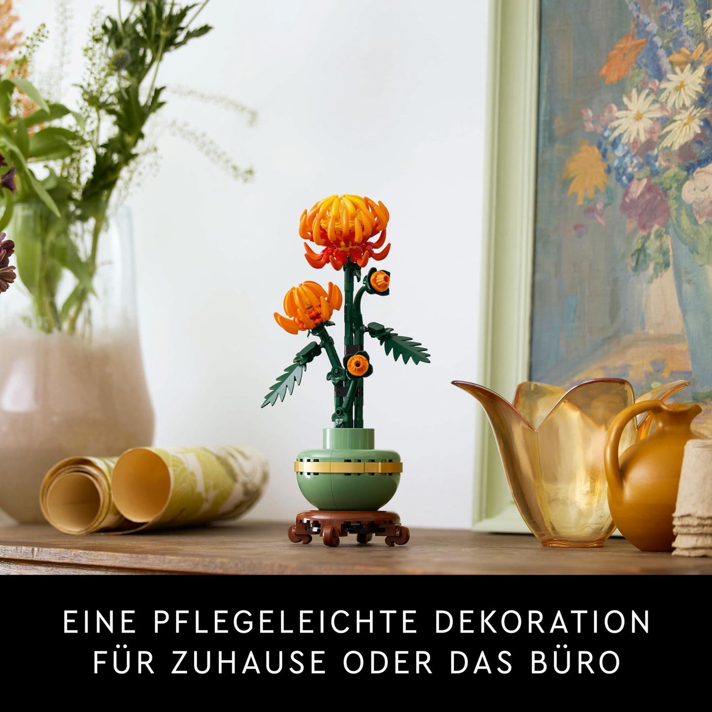 LEGO Botanicals Chrysanthemum - Creative building set for adults - Easy-care toy plant for gifting - Flower decoration from the Botanical Collection - Relaxing activity 10368