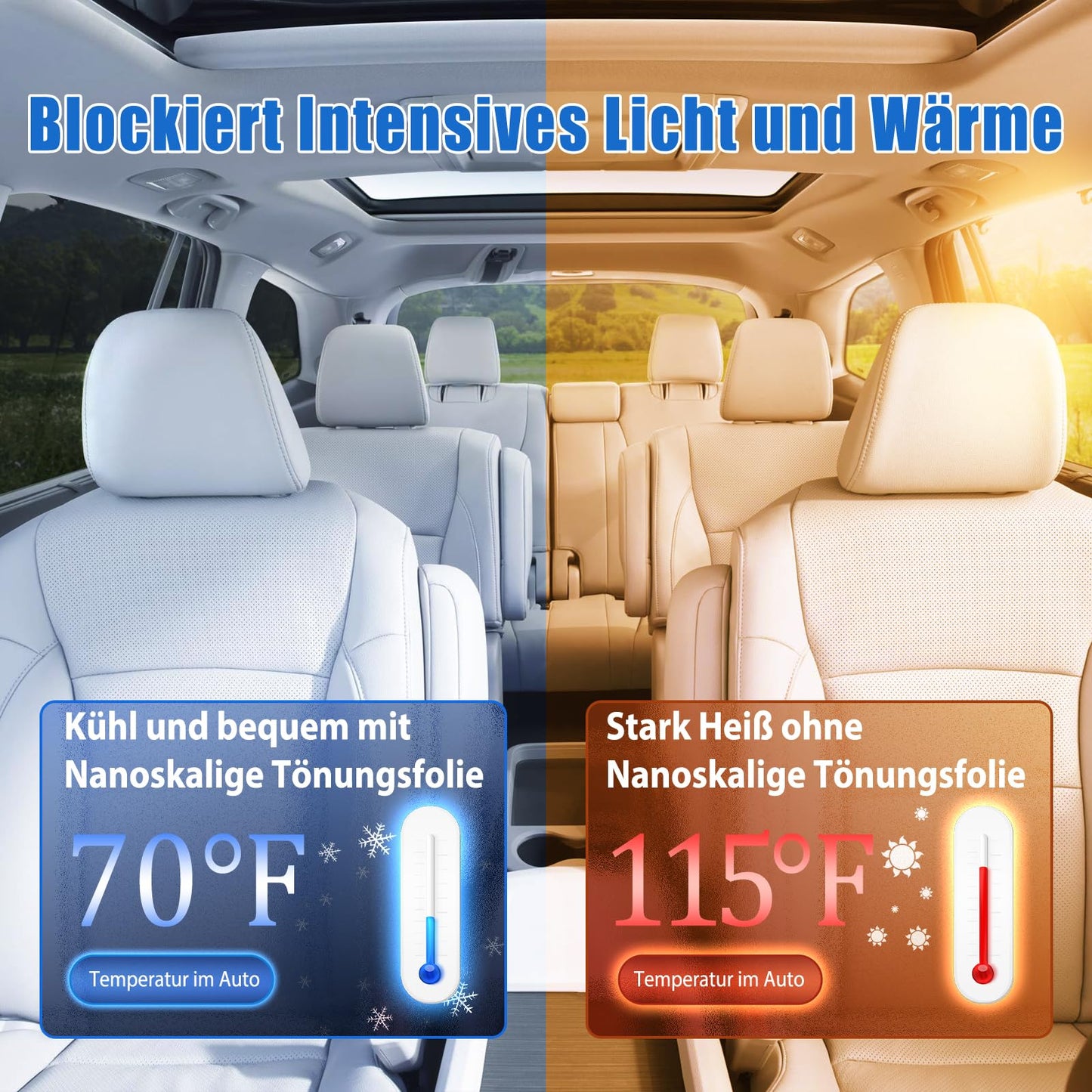 ARANA car tint film, 180" x 24", 70% VLT ceramic automotive universal window tint film, UV sun heat blocking privacy for home car and truck (24" x 15FT)