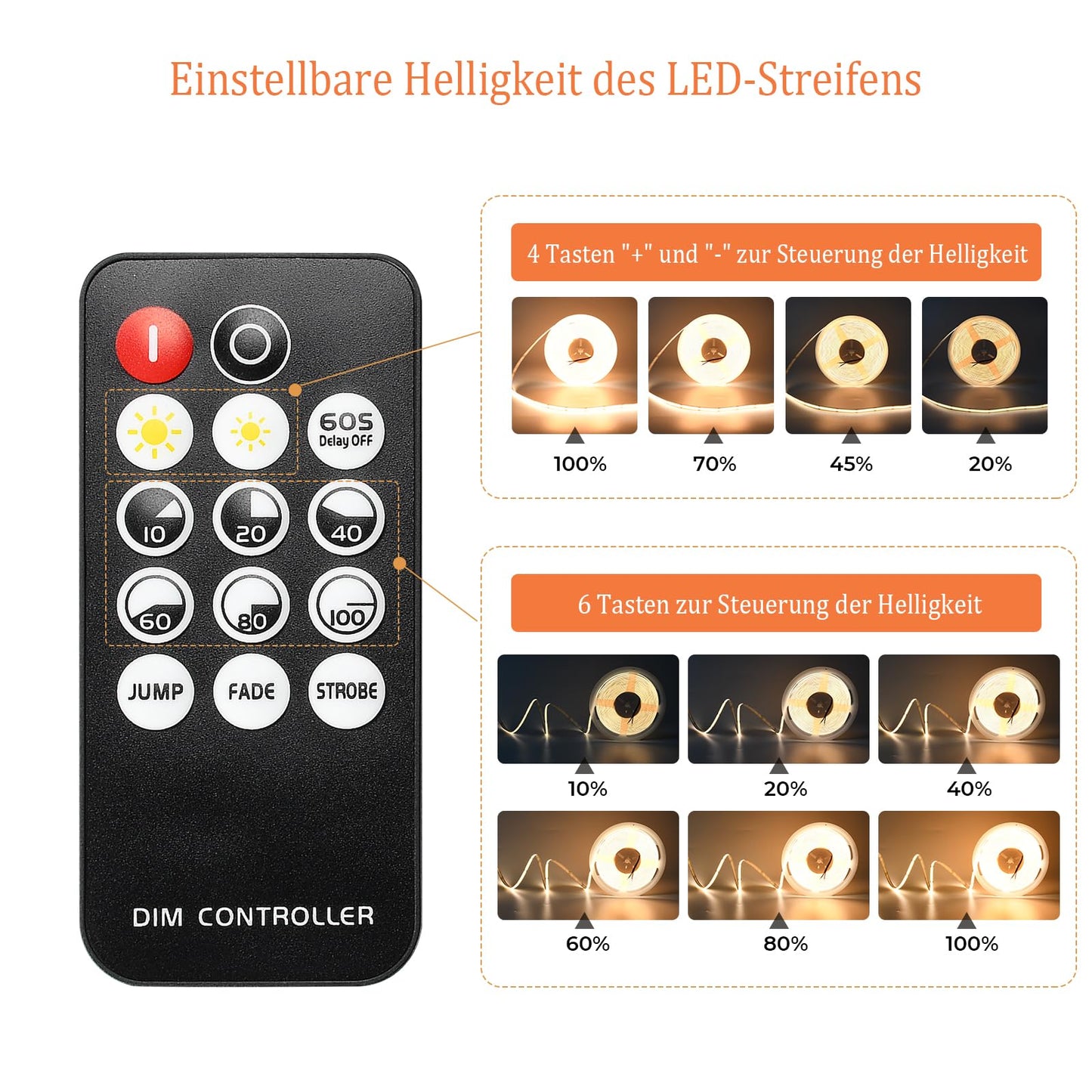 COB LED strip 10m warm white, 24V LED strip warm white COB LED tape self-adhesive, 3000K 320LEDs/M high brightness flexible, dimmable COB LED strip 10m LED tape for indoor home kitchen decoration.