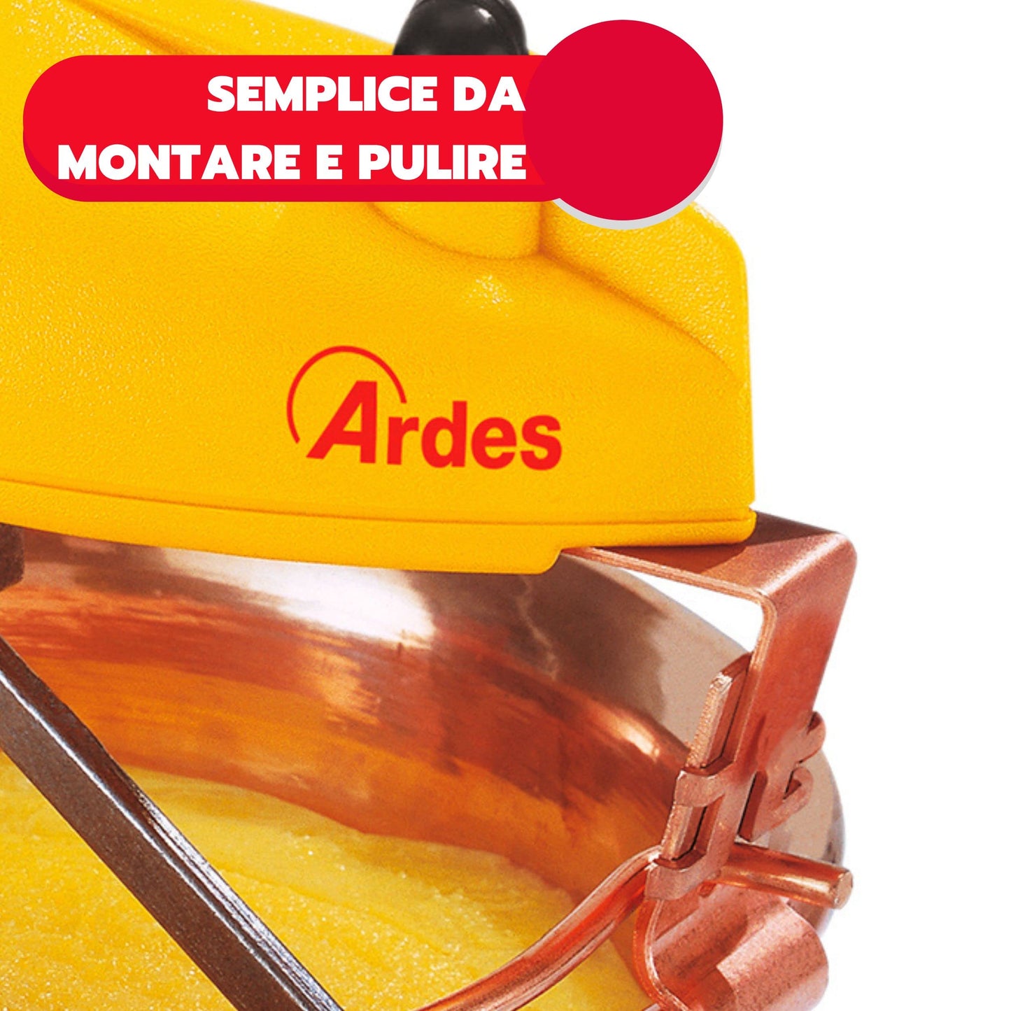 ARDES - AR24AM60 Copper pot 26cm diameter Mixer for jam Polenta, Ardes mixer pot with electric motor, bayonet closure, easy cleaning, Electric Polenta mixer 4/7 portions