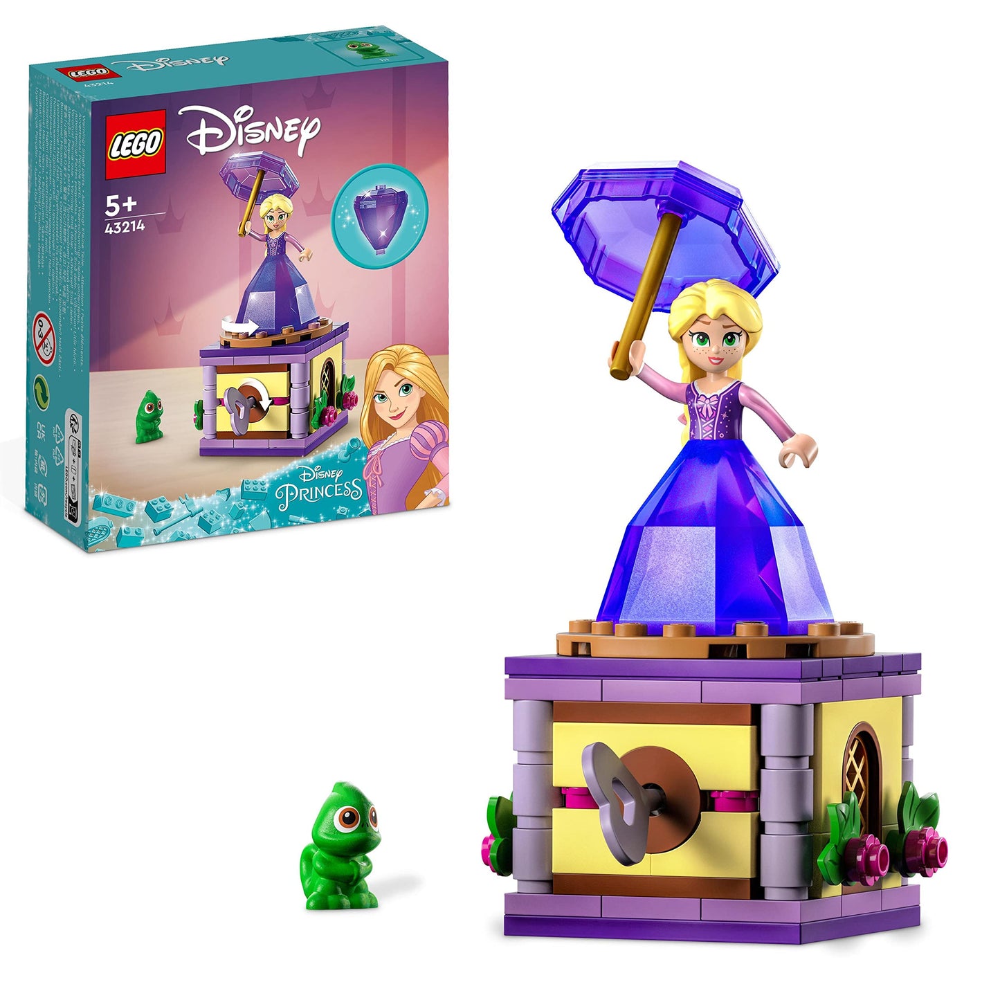 LEGO Disney Frozen Elsa's Ice Palace, Ice Queen Castle Toy & Disney Princess Rapunzel Music Box, Princess Toy