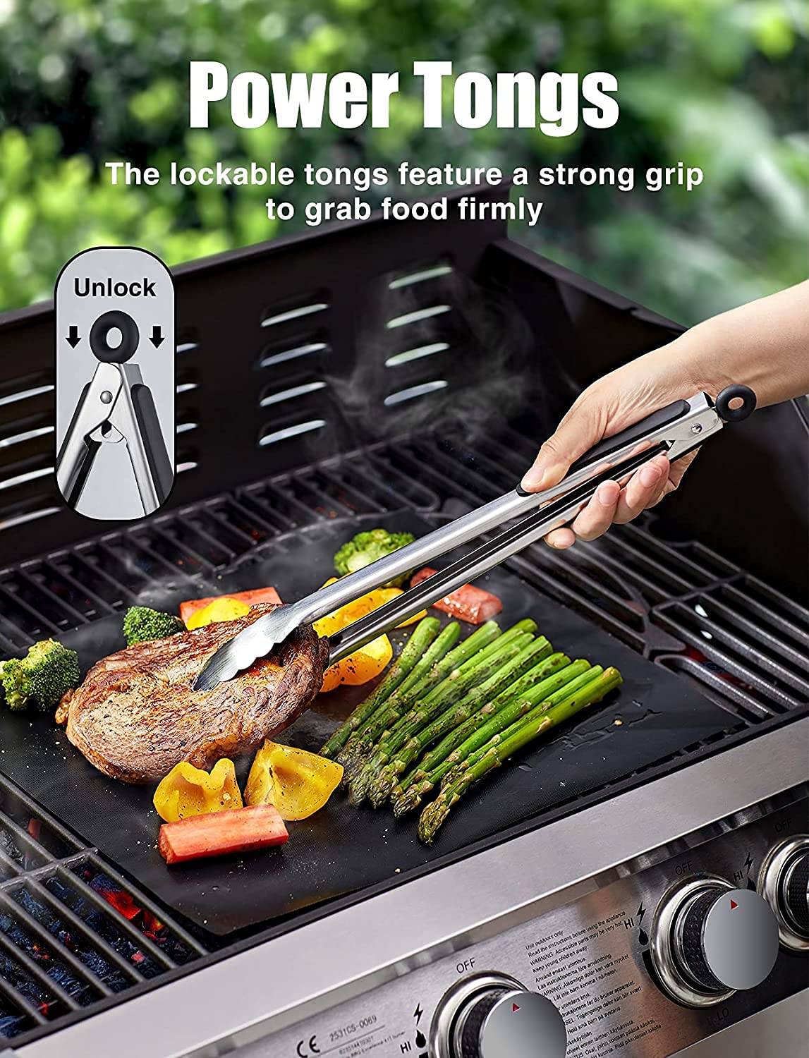 BBQ Grill Tool Set, Men's Grill Accessories Gift, Stainless Steel Grill Case Set of 20, Grill Accessories with tongs, spatula, and apron, Ideal BBQ Set for Outdoor and Camping.
