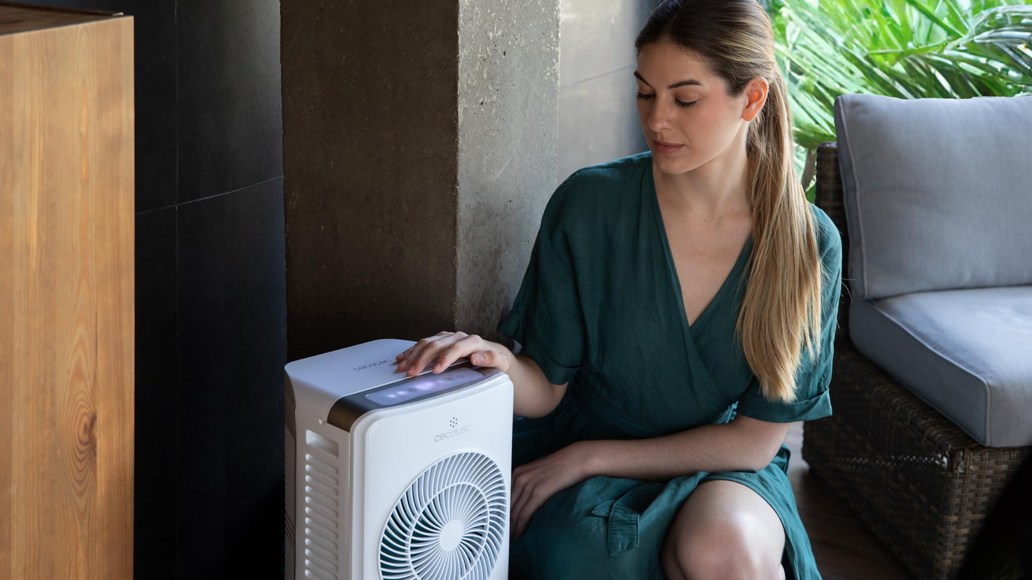 Cecotec - Evaporative cooler with EnergySilence 3500 Cool Compact Smart Control 65W, 3.5L tank, touch control, 3 speeds, 2 modes, 70º oscillation, timer 12h, 2 coolers