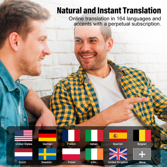 AI headphone translator, 3-in-1 language translator headphones 164 languages with app.