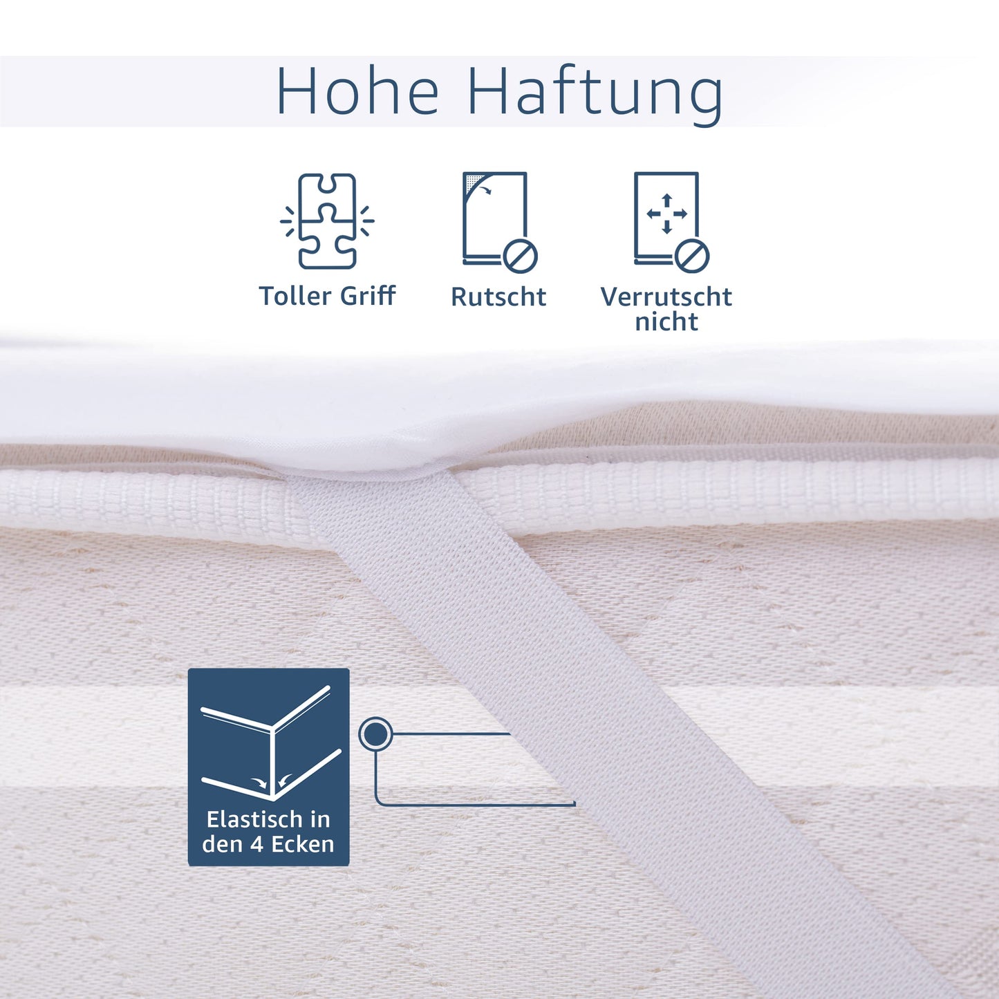 Amago - Mattress protector, Front: 100% cotton, Back: PU membrane, 180 x 200 cm - White