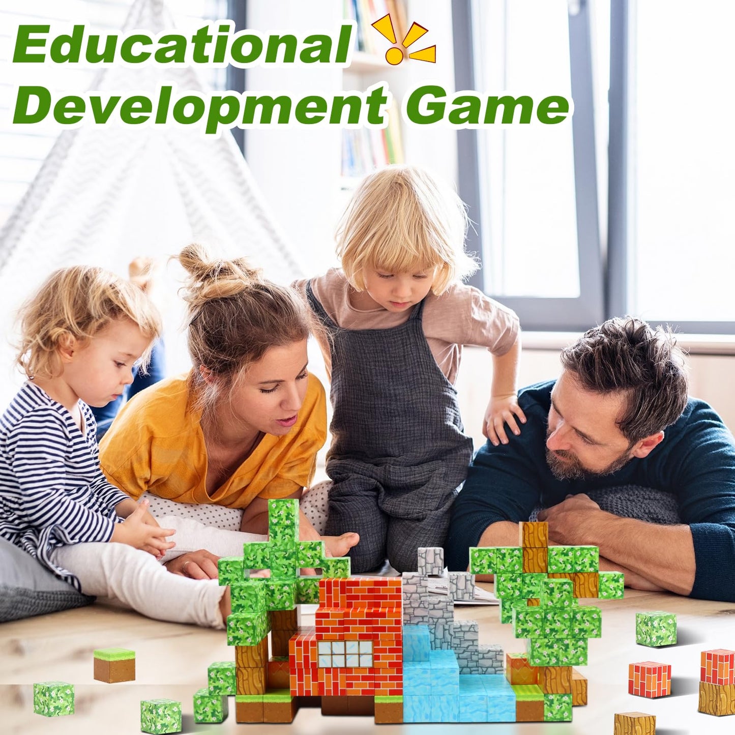 Knoiuao Magnetic Building Blocks, 147 Piece Magnetic Building Blocks, Build Magnet World Set for Boys and Girls, Montessori Building Blocks Toy, Gifts for Kids aged 3 4 5 6 7 8 years.