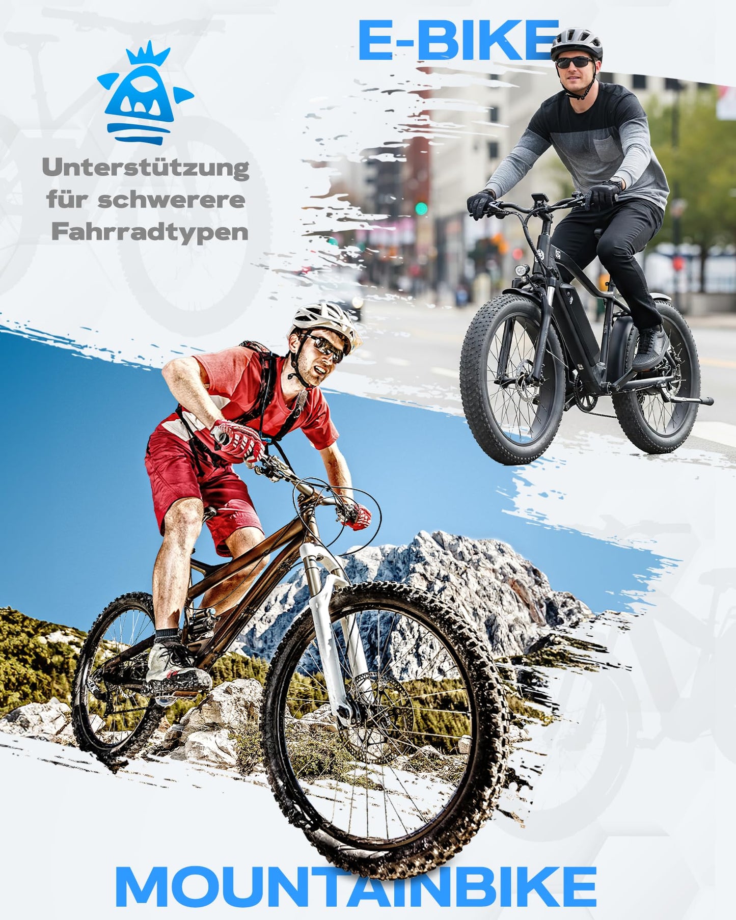 WATSABRO Bike Stand 24-29 Inch Upgrade - Adjustable bike stand, rear stand with more stable & non-slip structure for e-bikes, MTBs, city bikes (45 kg)