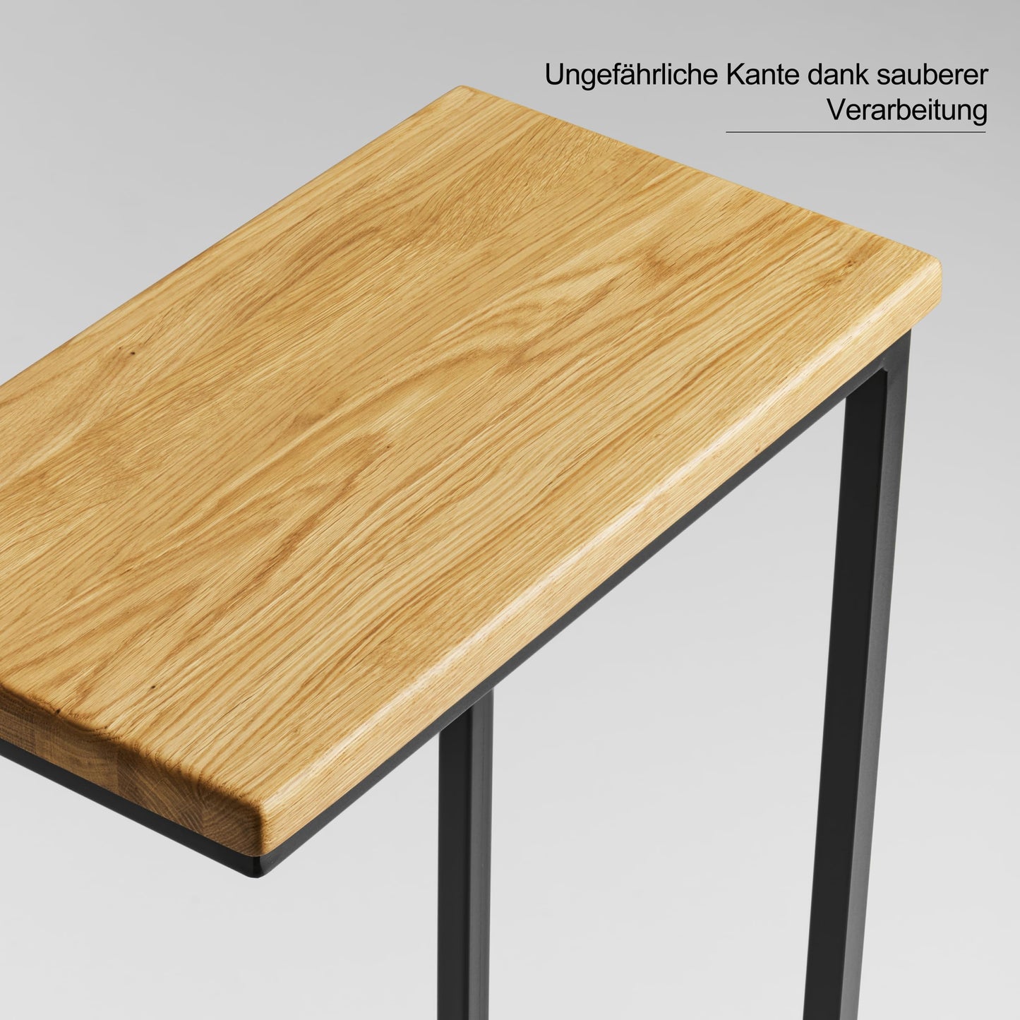 BestLoft.de Small Side Table Sofa Black White Wood Laptop Table C Shape Coffee Table Side Table Tray Table Oak Bedside Table High Laptop Table for Sofa Small Living Room Table