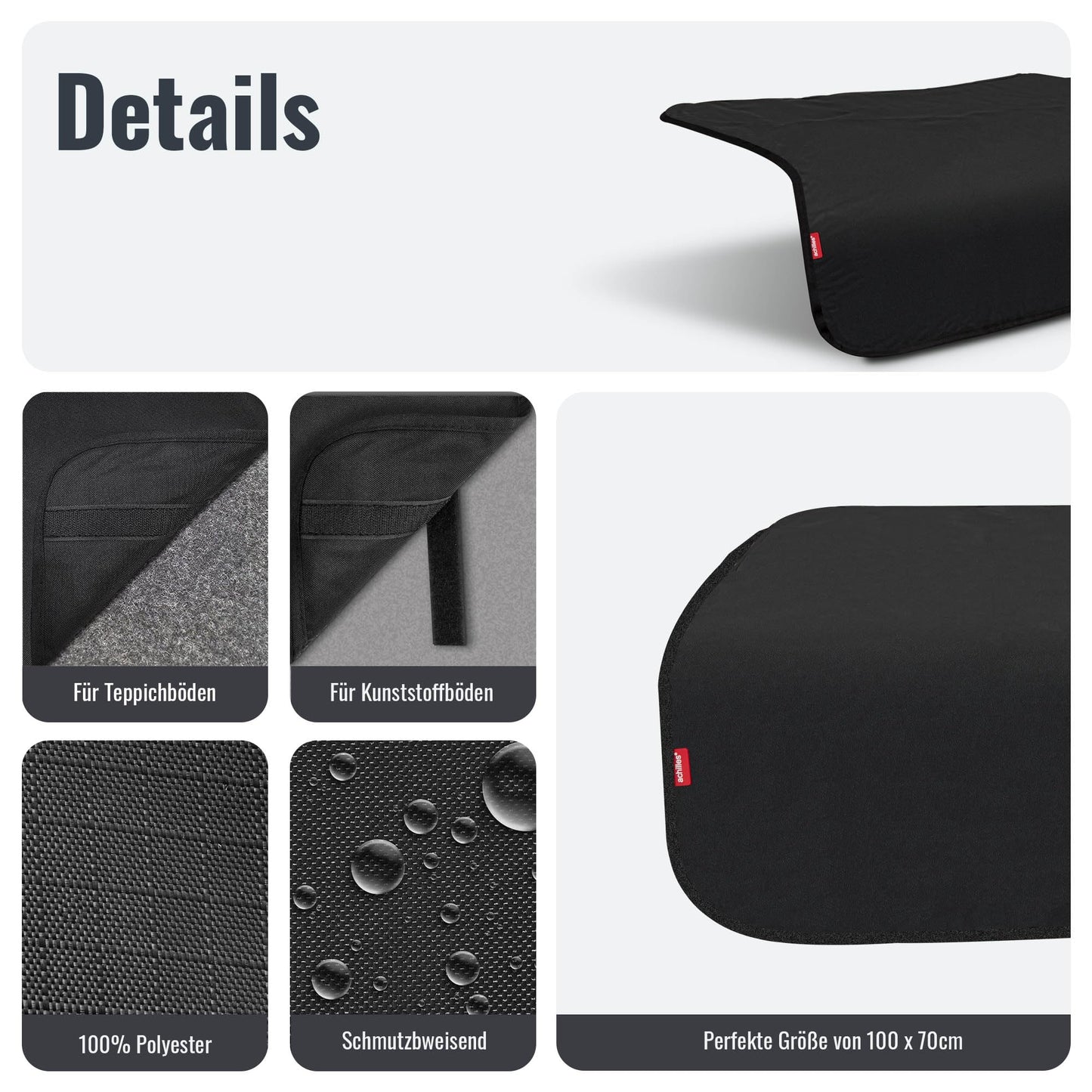 Achilles bumper protector for the trunk - Car trunk protective mat for dogs - Scratch-resistant and waterproof - Dog trunk protection for cars - Trunk protection for dogs - Universal size 100x70 cm